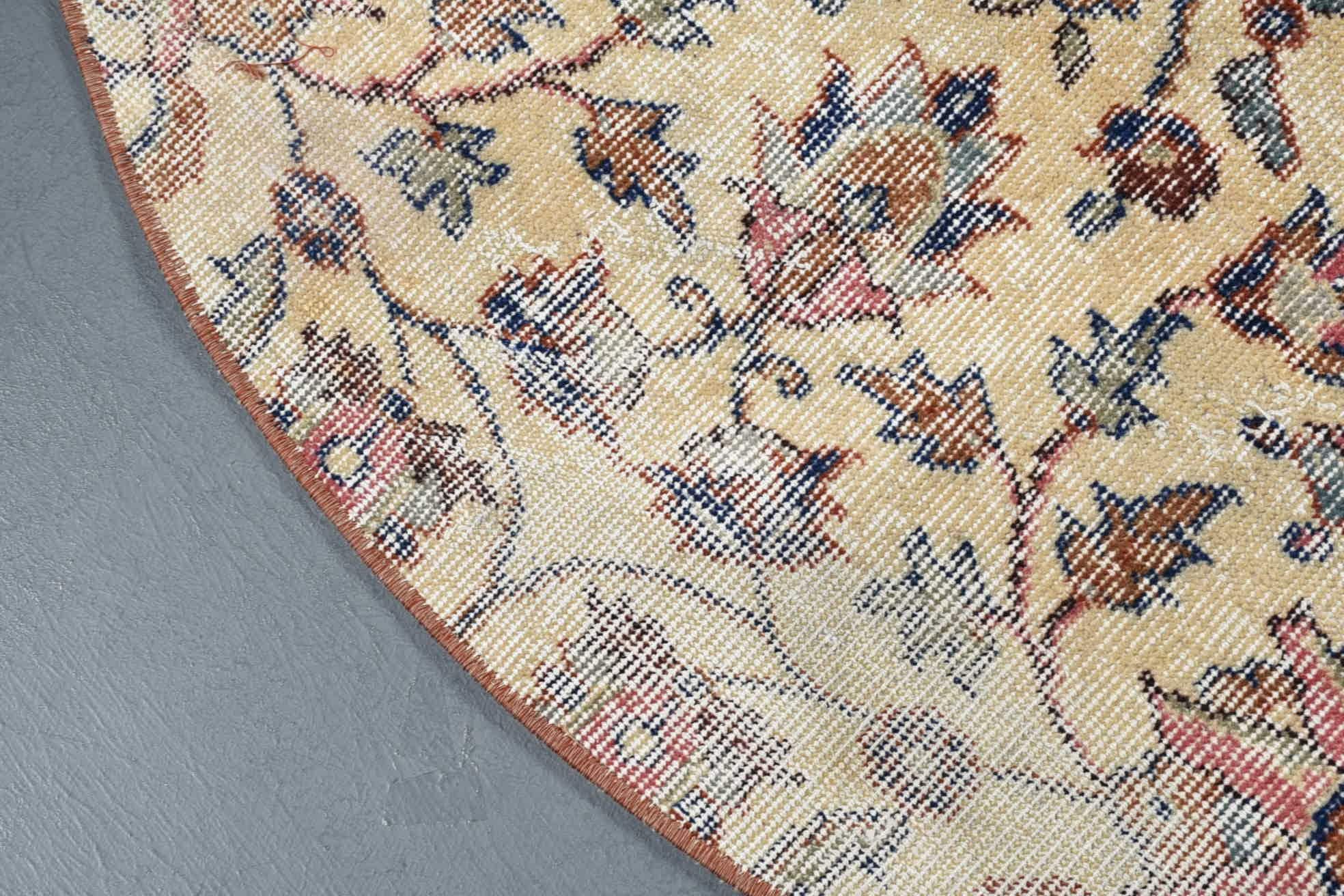Kitchen Rugs, Floor Rugs, Oushak Rug, 4.2x4.3 ft Accent Rug, Vintage Rug, Entryway Rug Rugs, Turkish Rug, Rugs for Kitchen, Nursery Rugs
