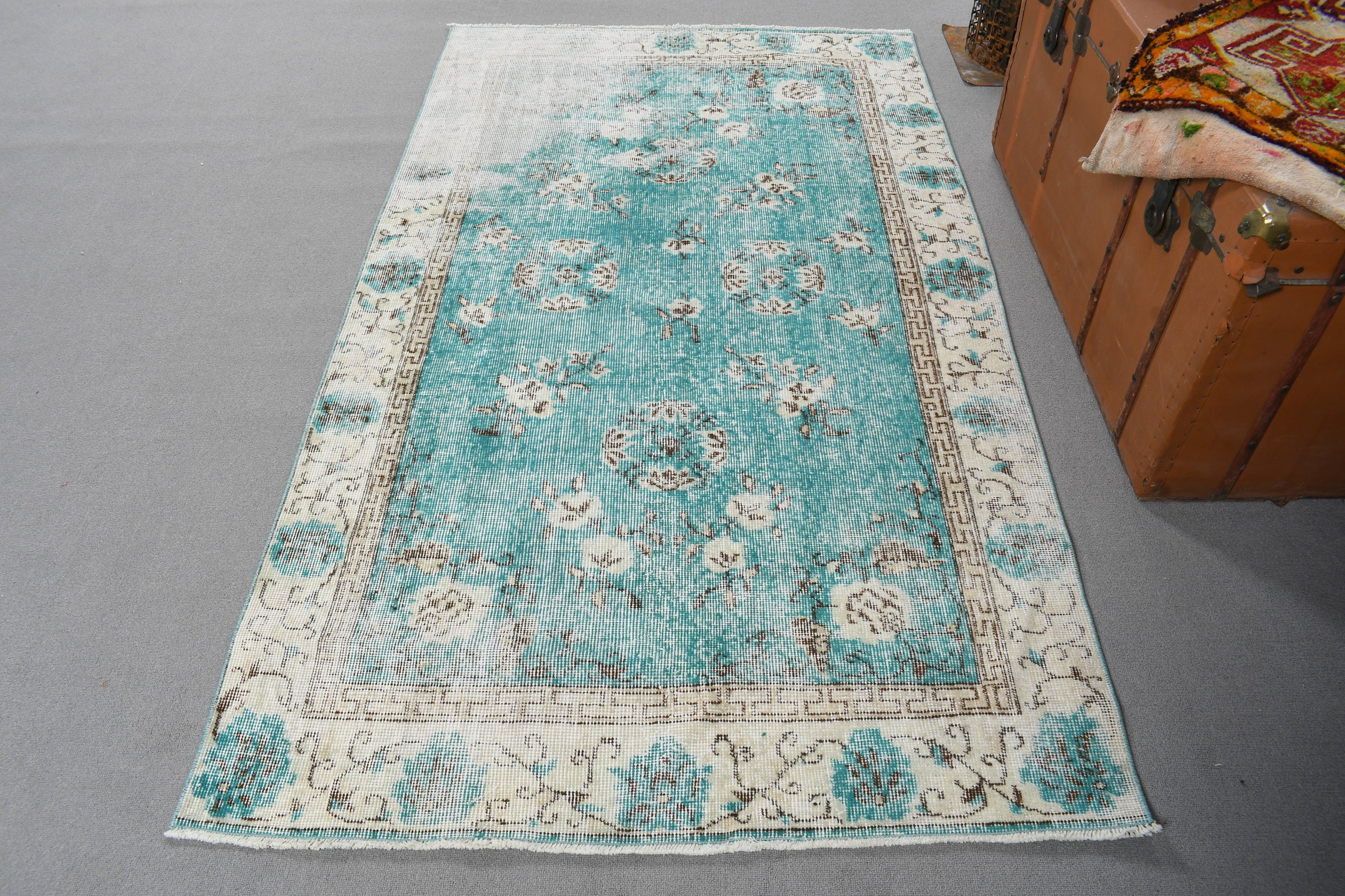 Vintage Rugs, Boho Area Rug, 3.7x6.6 ft Area Rug, Aztec Rug, Beige Luxury Rug, Handwoven Rugs, Turkish Rugs, Bedroom Rugs, Floor Rug