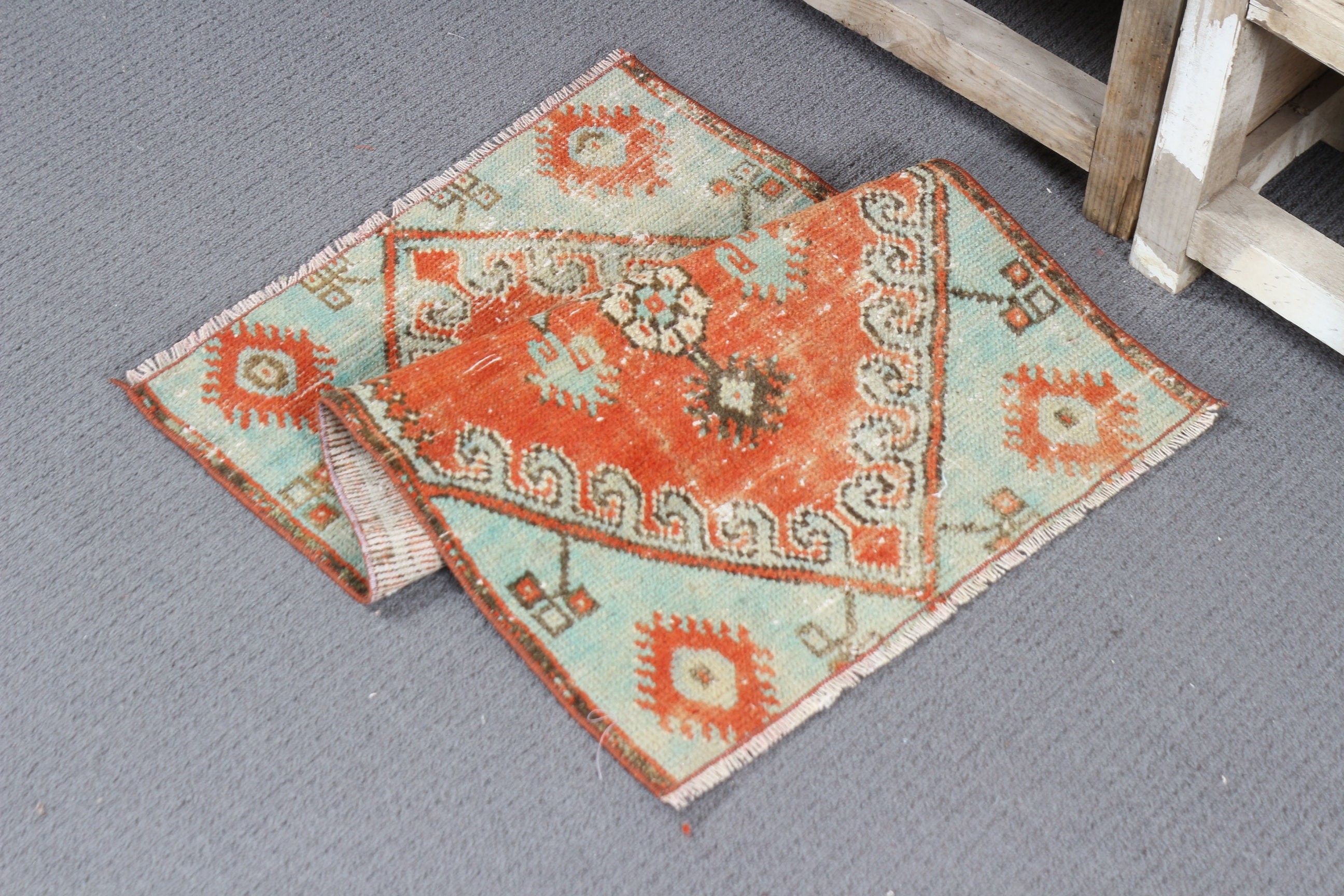 Wall Hanging Rug, Orange Cool Rugs, Moroccan Rugs, Custom Rugs, Vintage Rugs, 1.6x2.6 ft Small Rug, Bathroom Rugs, Wool Rugs, Turkish Rugs