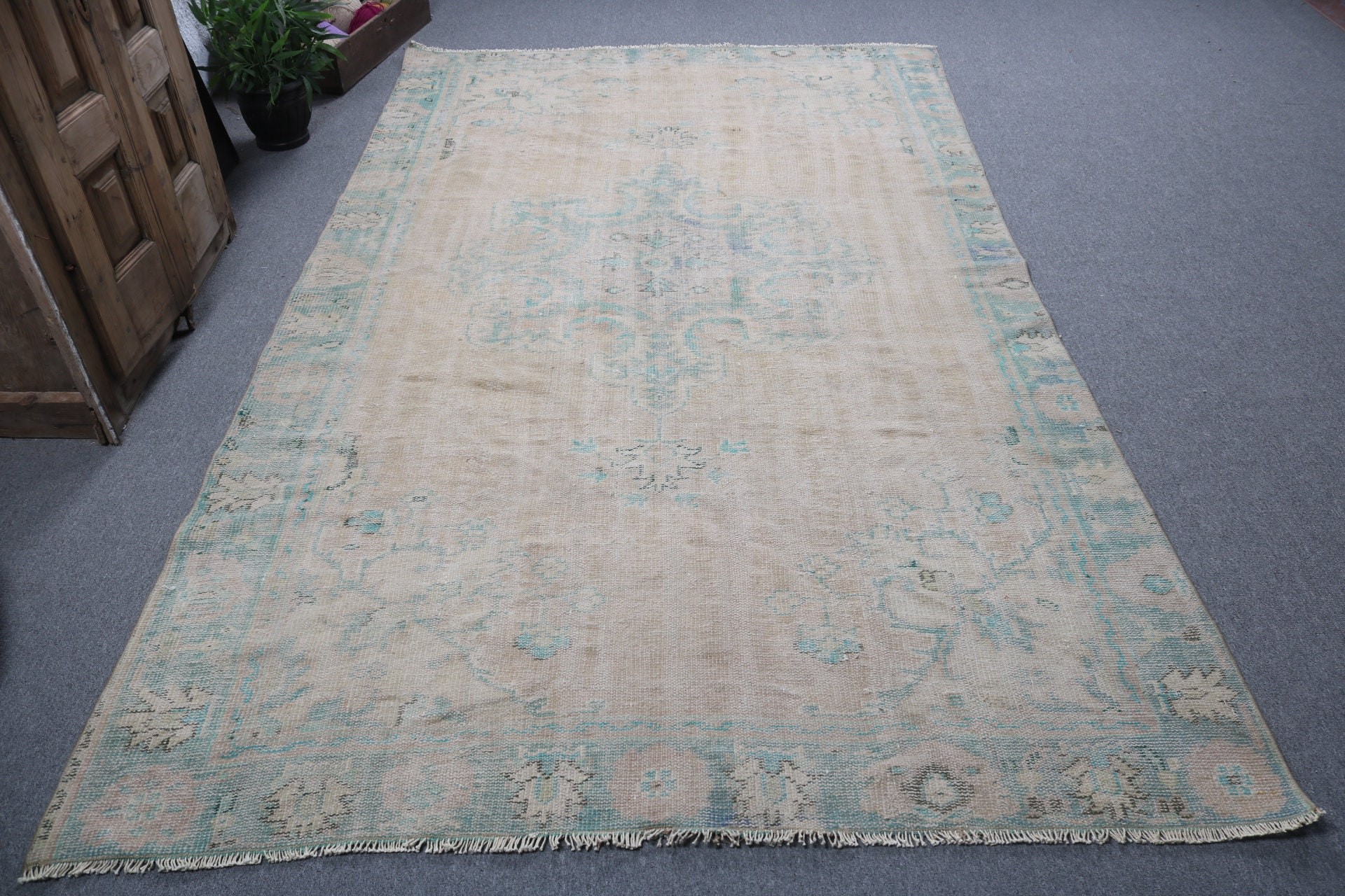 Exotic Rug, Brown Bedroom Rug, Large Boho Rugs, Vintage Rugs, Neutral Rug, 5.8x9.8 ft Large Rug, Salon Rug, Turkish Rug