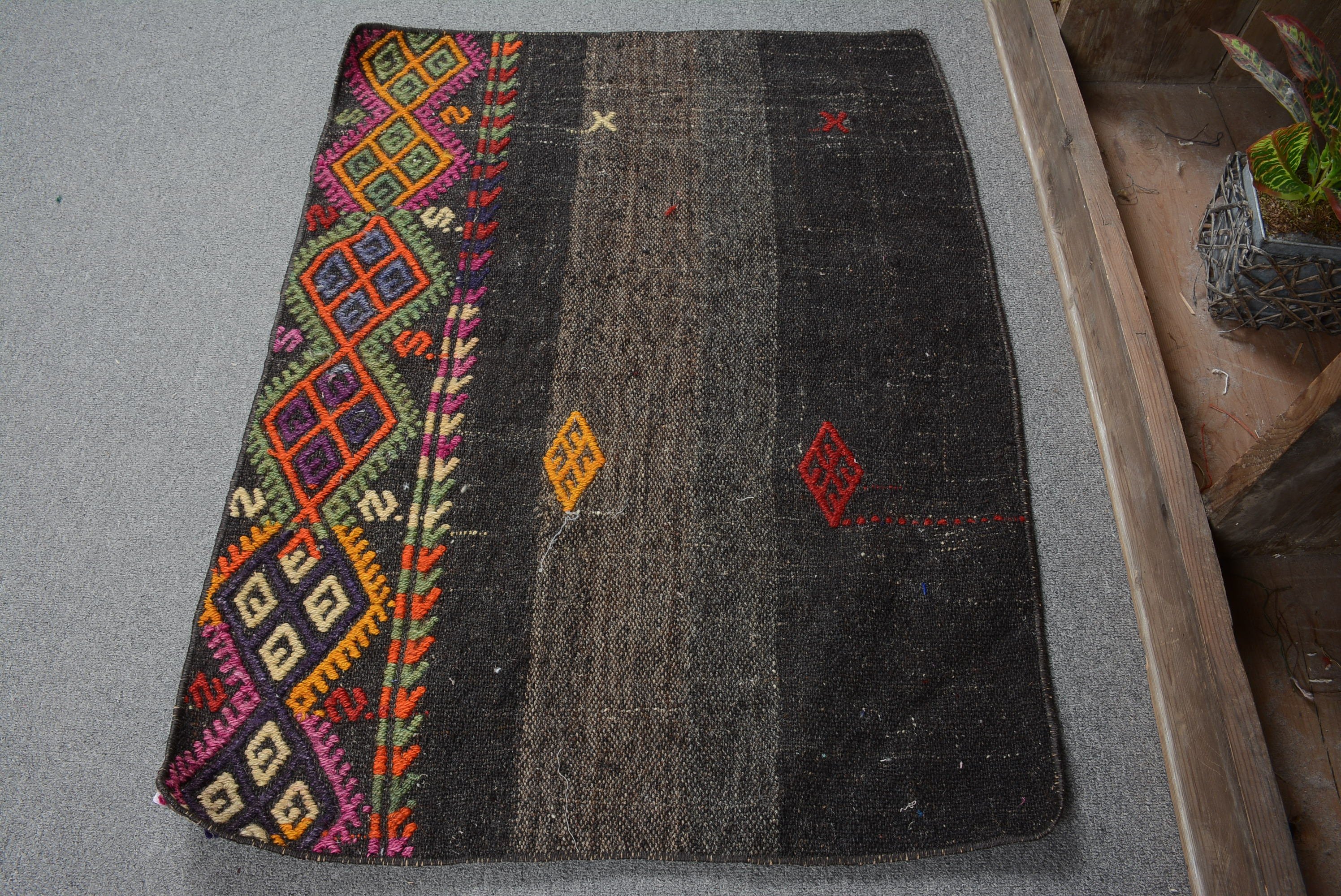 Yatak Odası Halısı, Türk Halıları, Vintage Halı, Kahverengi Oushak Halısı, Banyo Halısı, Yurt Halısı, Mutfak Halısı, Kilim, 2.2x2.9 ft Küçük Halılar, Fas Halısı