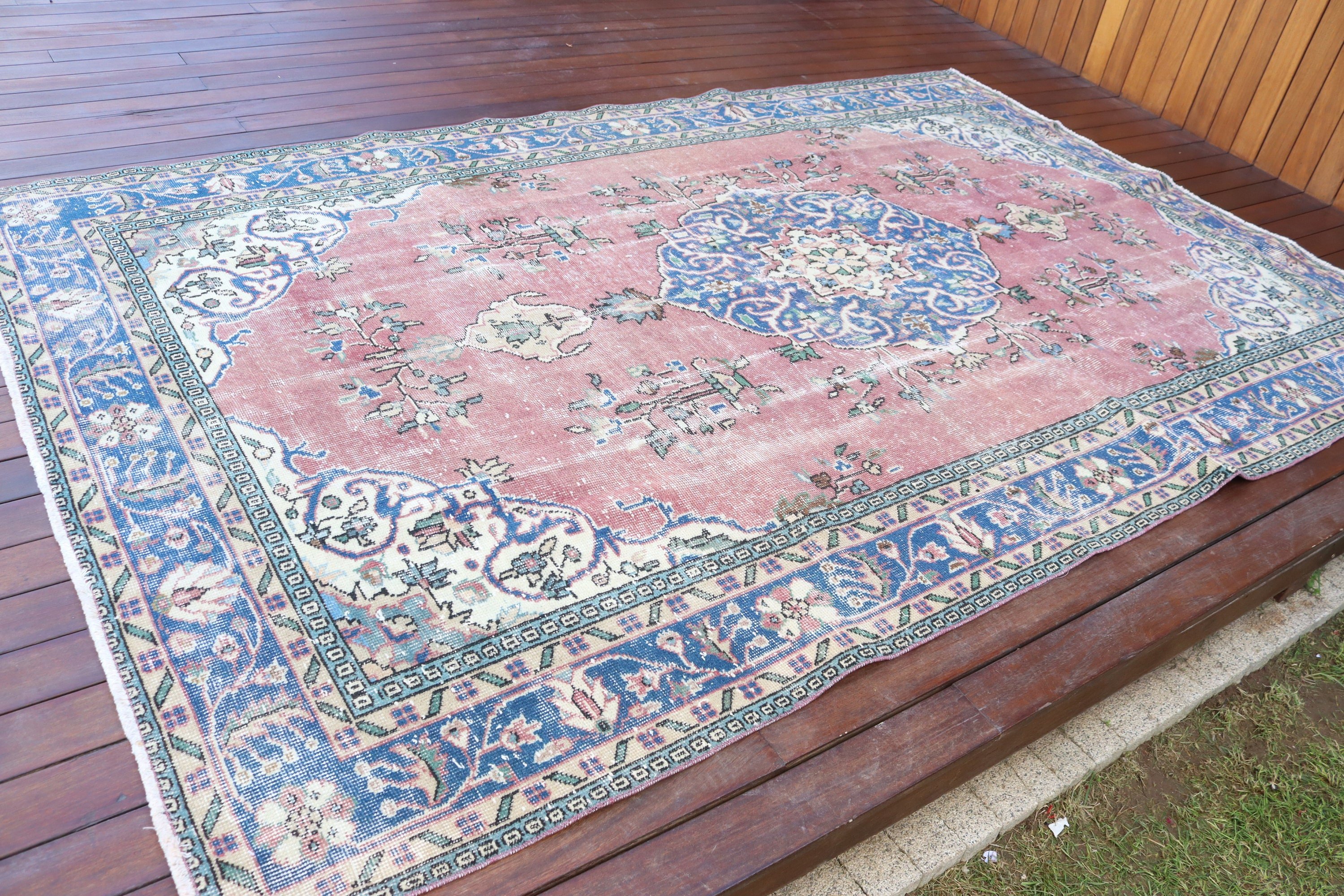 Yemek Odası Halıları, Büyük Vintage Halı, Mor Açıklama Halıları, Türk Halıları, Vintage Halı, Nötr Halılar, Boho Halı, 5,8x9,4 ft Büyük Halılar