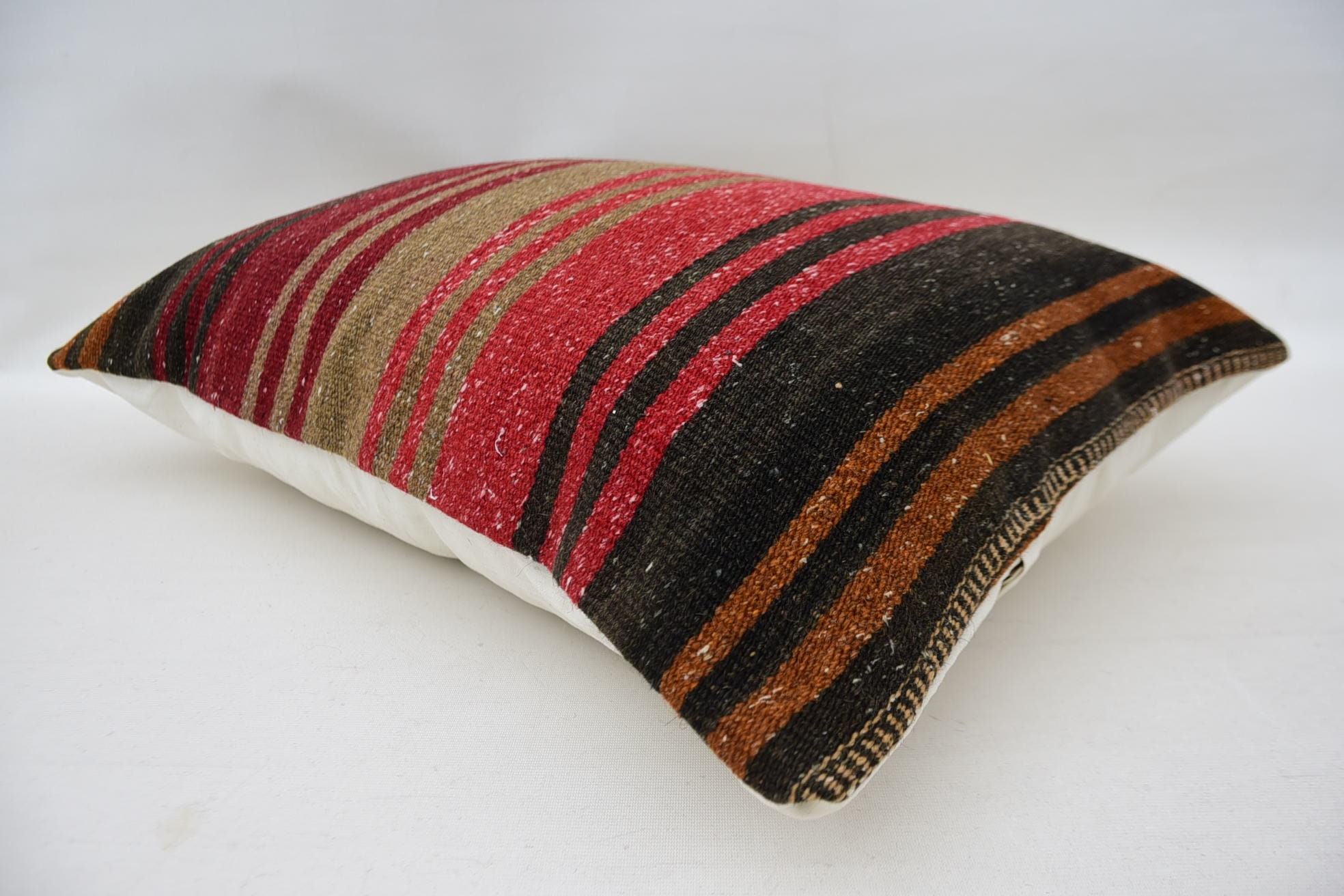 Tribal Pillow Case, Handmade Kilim Cushion, 16"x24" Red Cushion Case, Turkish Pillow, Antique Pillows, Aesthetic Pillow Cover