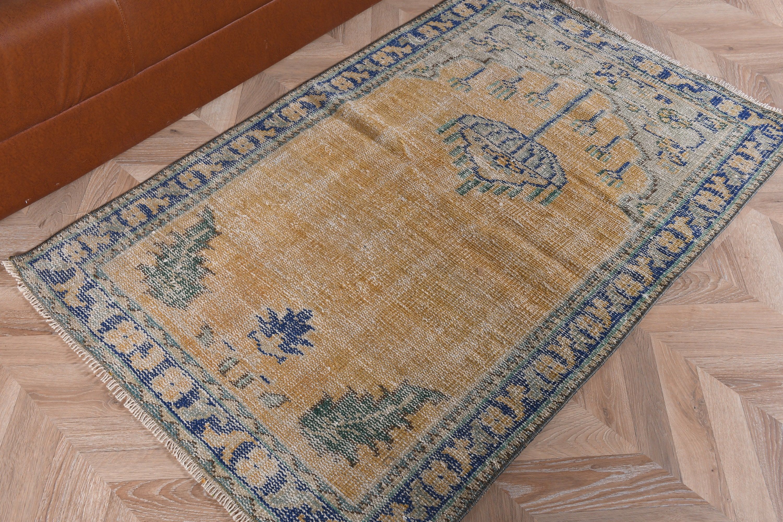 Kahverengi Fas Halısı, Mutfak Halıları, Oushak Halısı, Anadolu Halıları, Retro Halılar, Çocuk Halısı, Vintage Halı, Türk Halısı, 2,7x4,3 ft Küçük Halı