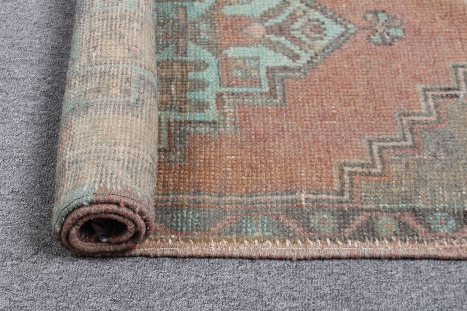 Door Mat Rug, Oriental Rug, Wool Rug, Bathroom Rugs, Vintage Rugs, Turkish Rug, Handwoven Rug, Green  1.7x3.1 ft Small Rugs