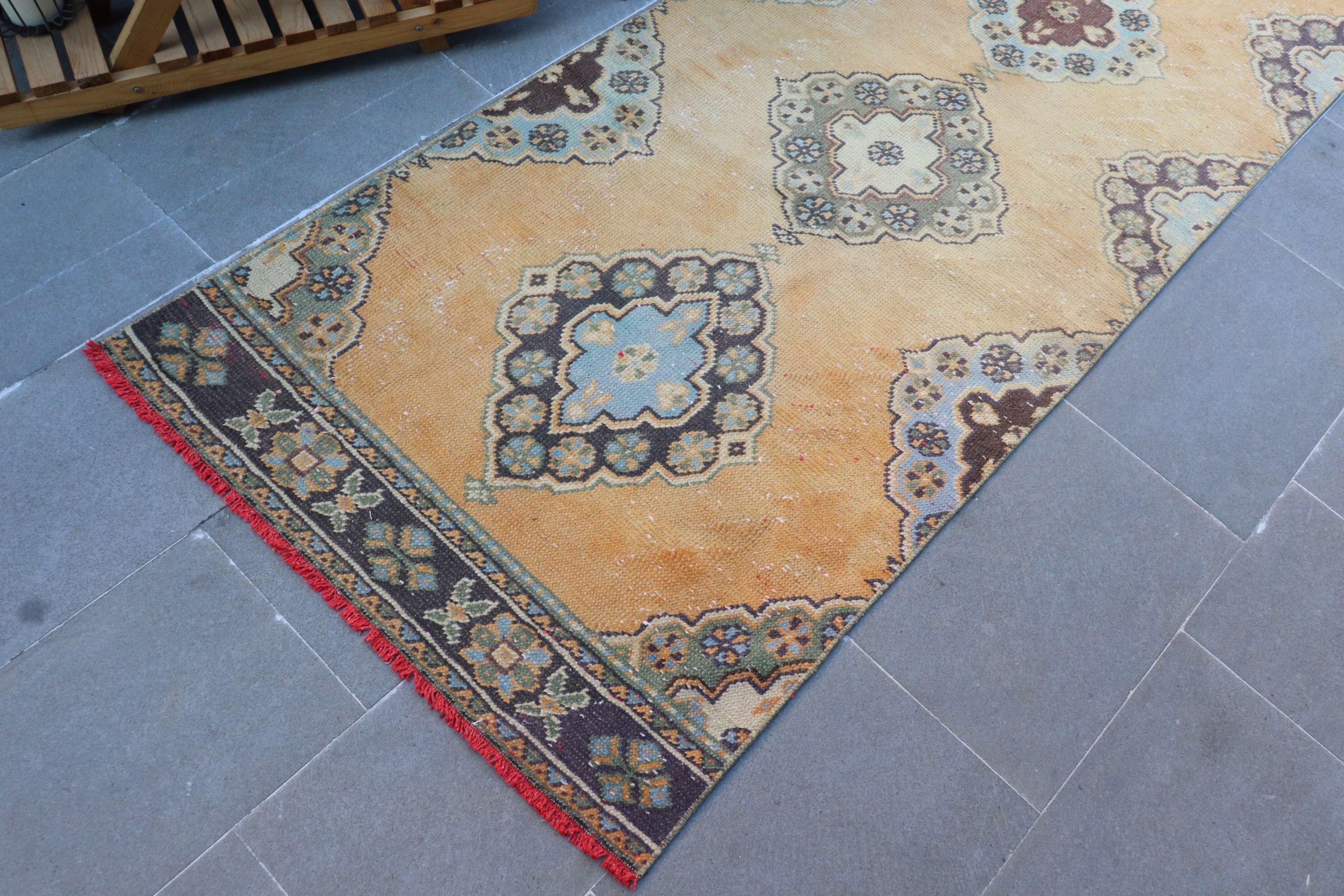 3x10.4 ft Runner Halıları, Türk Halıları, Mutfak Halıları, Antika Halılar, Sanat Halısı, Mutfak Halıları, Oryantal Halı, Vintage Halılar, Turuncu Antika Halılar