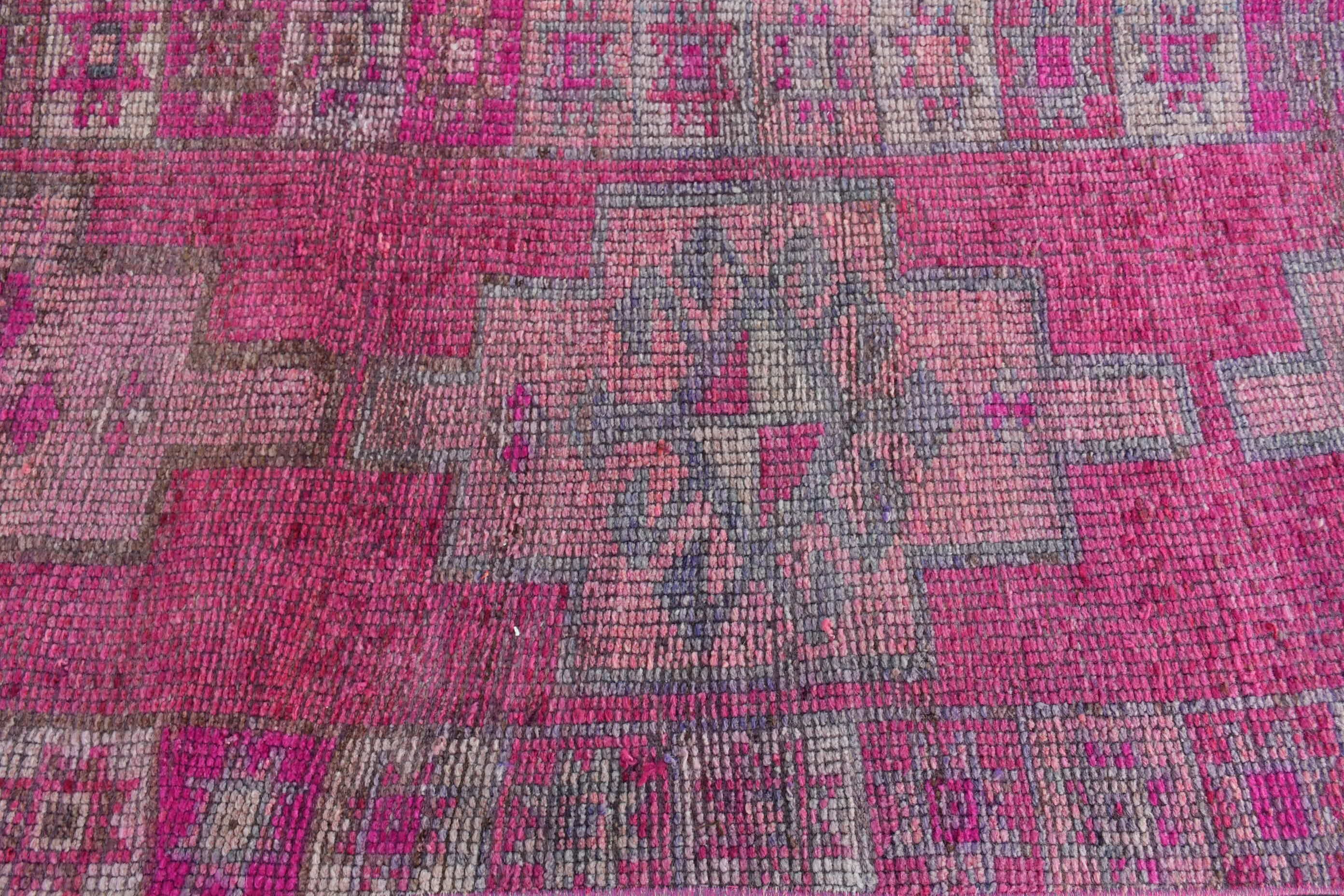 Aztec Rug, Bedroom Rugs, Vintage Rugs, Corridor Rugs, 3x10 ft Runner Rug, Hallway Rug, Oushak Rug, Turkish Rugs, Pink Home Decor Rug