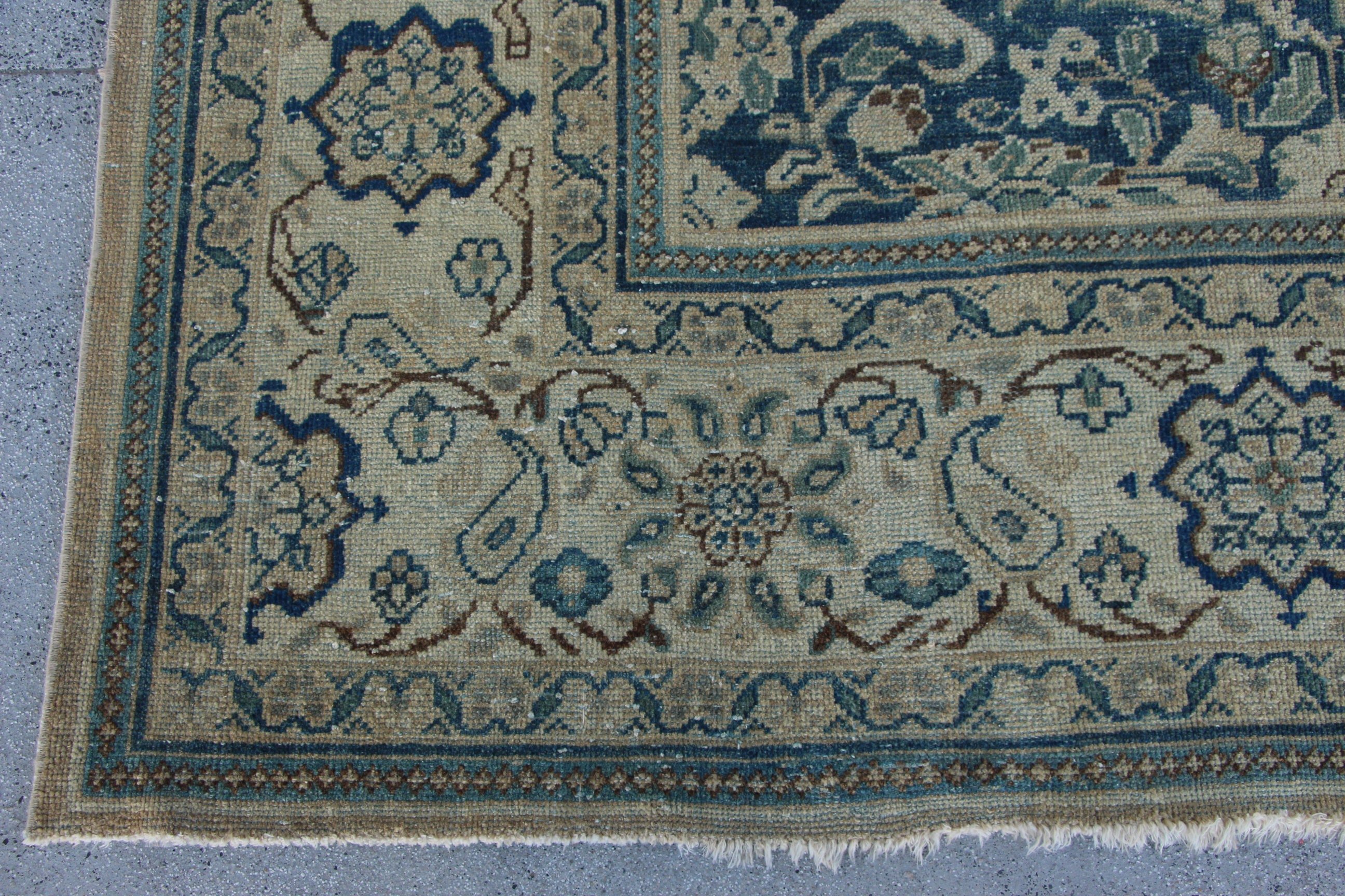 Bej 10.3x16.8 ft Büyük Boy Halılar, Yemek Odası Halısı, Salon Halısı, Vintage Halı, Boho Halısı, Oushak Halısı, Türk Halısı, El Dokuma Halısı