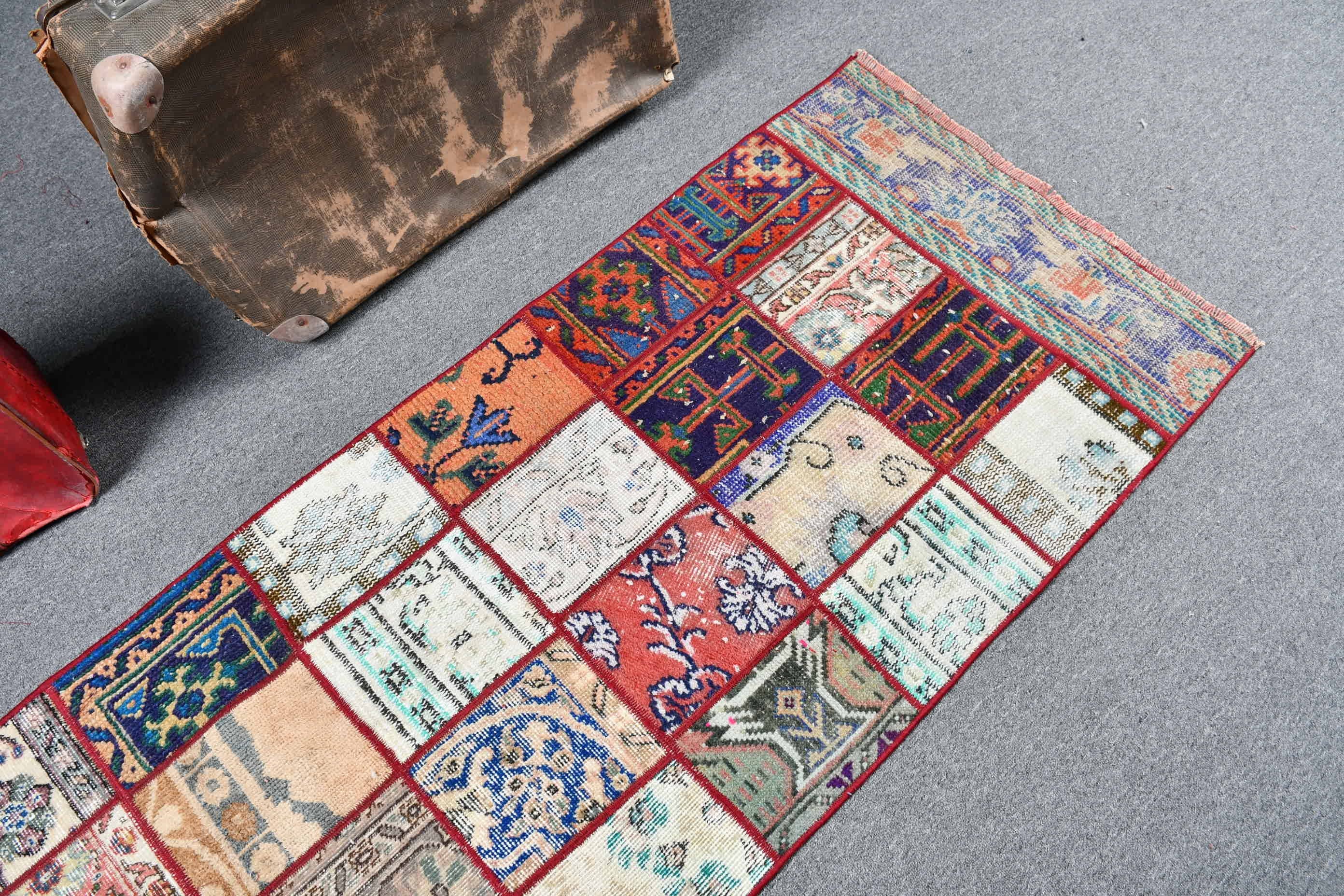 Turkish Rugs, Oriental Rugs, Rugs for Hallway, Hallway Rug, Wool Rug, Kitchen Rugs, 2.4x6.6 ft Runner Rug, Beige Cool Rug, Vintage Rug