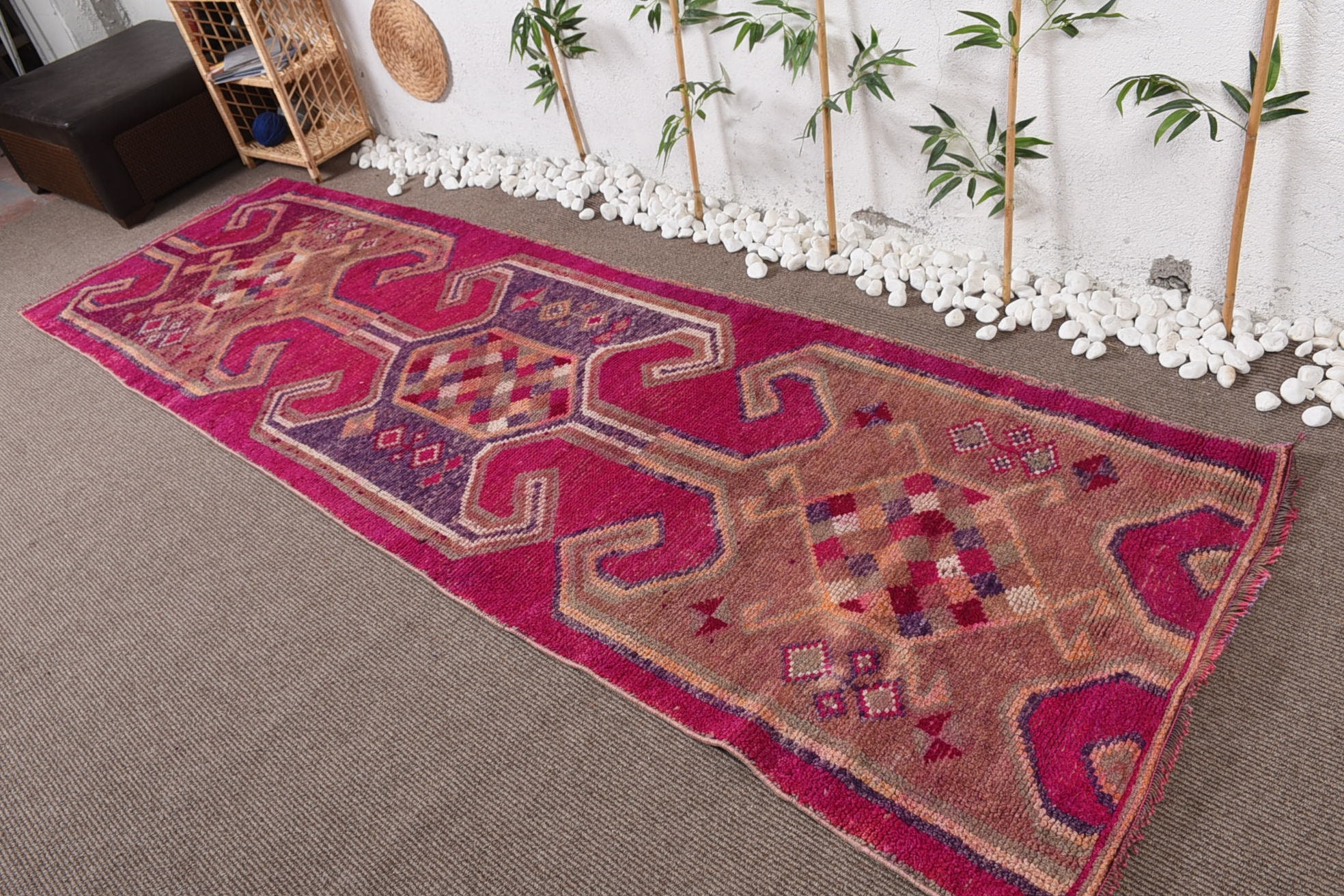 Oushak Rugs, Turkish Rugs, Stair Rug, Kitchen Rug, Vintage Rug, 3.3x11.2 ft Runner Rugs, Rugs for Corridor, Abstract Rug, Hallway Rugs