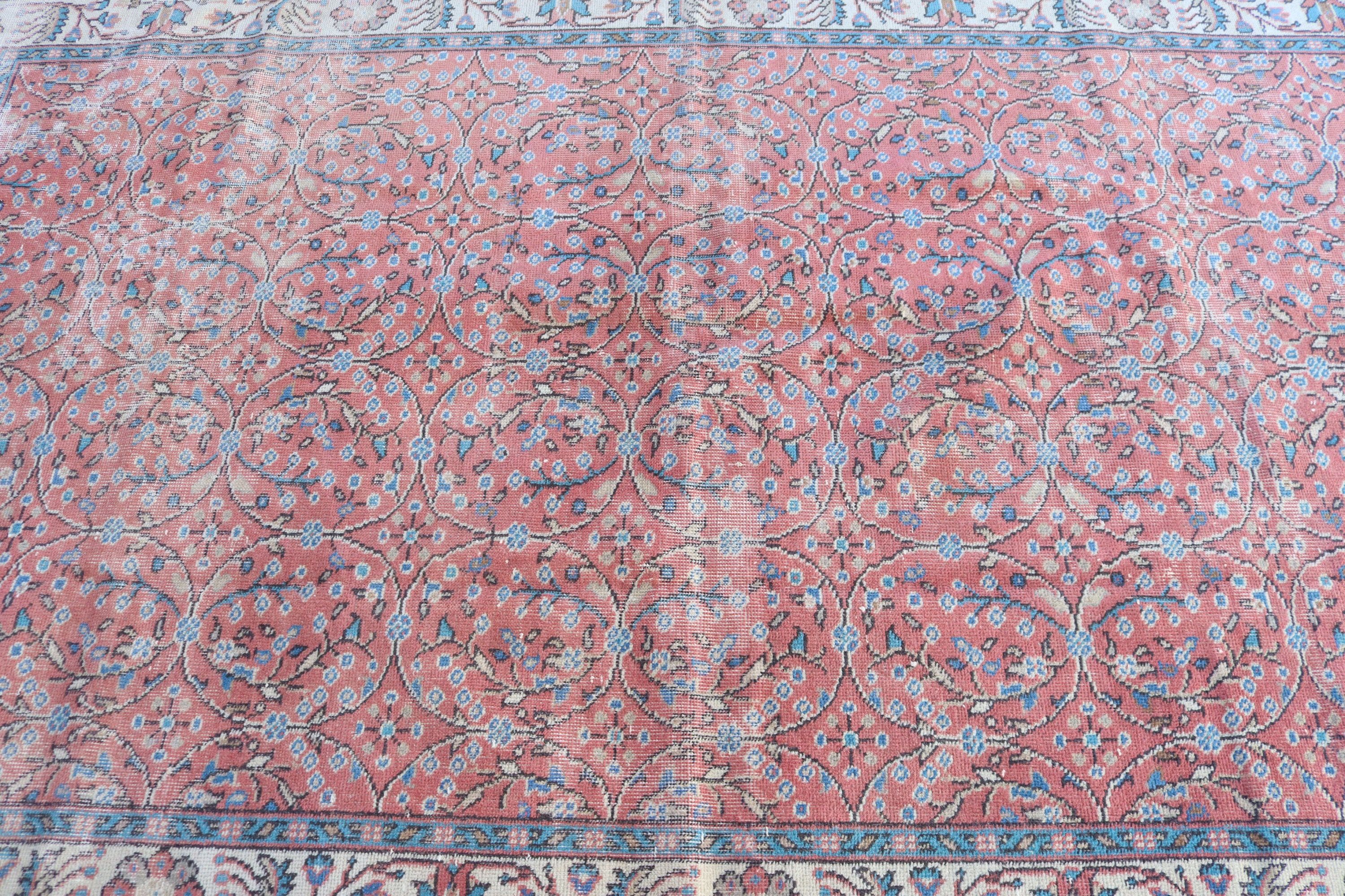 Moroccan Rugs, 5.4x9.2 ft Large Rugs, Cool Rug, Artistic Rug, Vintage Rug, Red Cool Rugs, Turkish Rugs, Bedroom Rugs, Large Oushak Rug