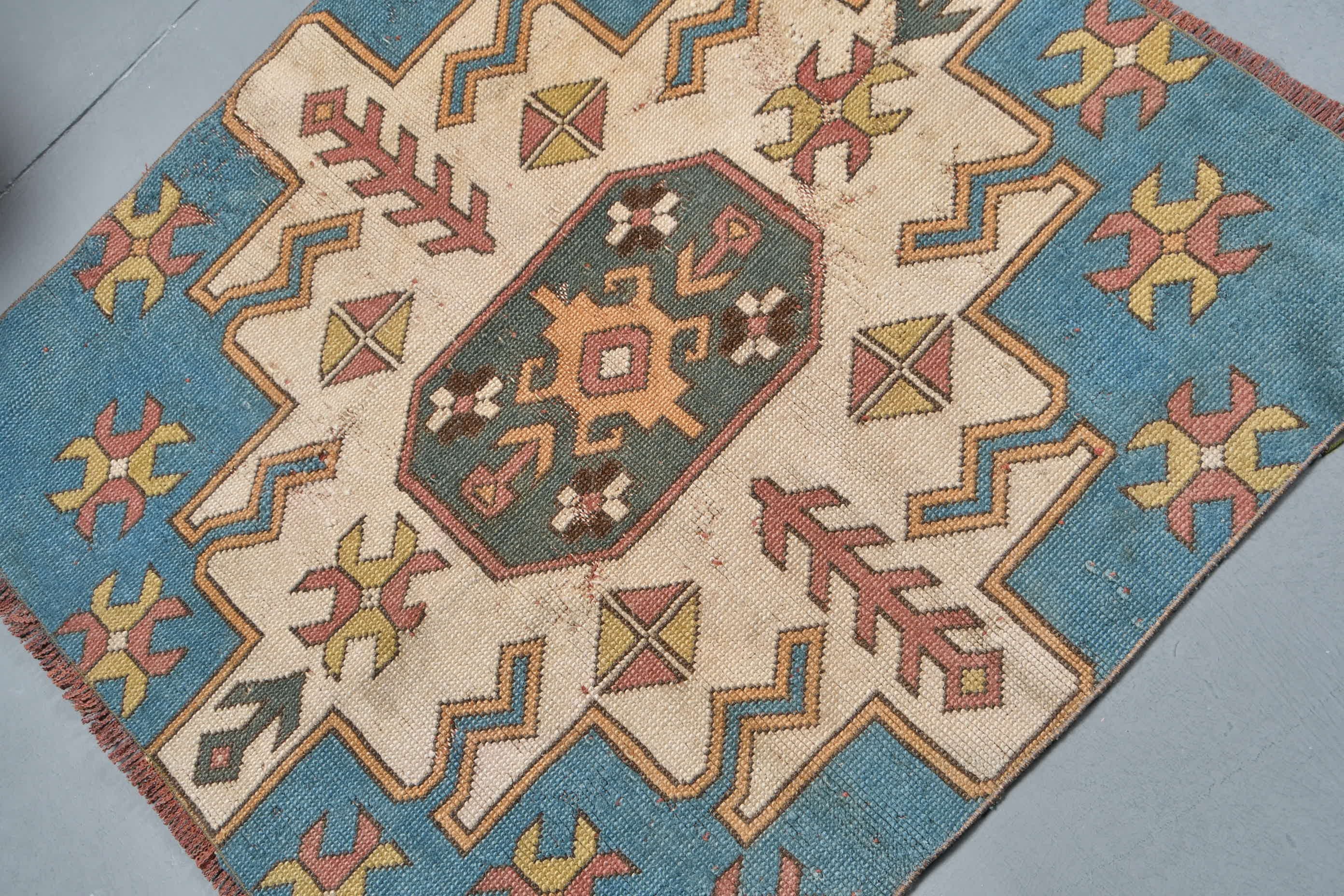 Fas Halısı, Yün Halısı, Çocuk Halısı, Mutfak Halısı, Vintage Halılar, Kahverengi 3,1x3,3 ft Küçük Halı, Araba Paspası Halıları, Türk Halısı