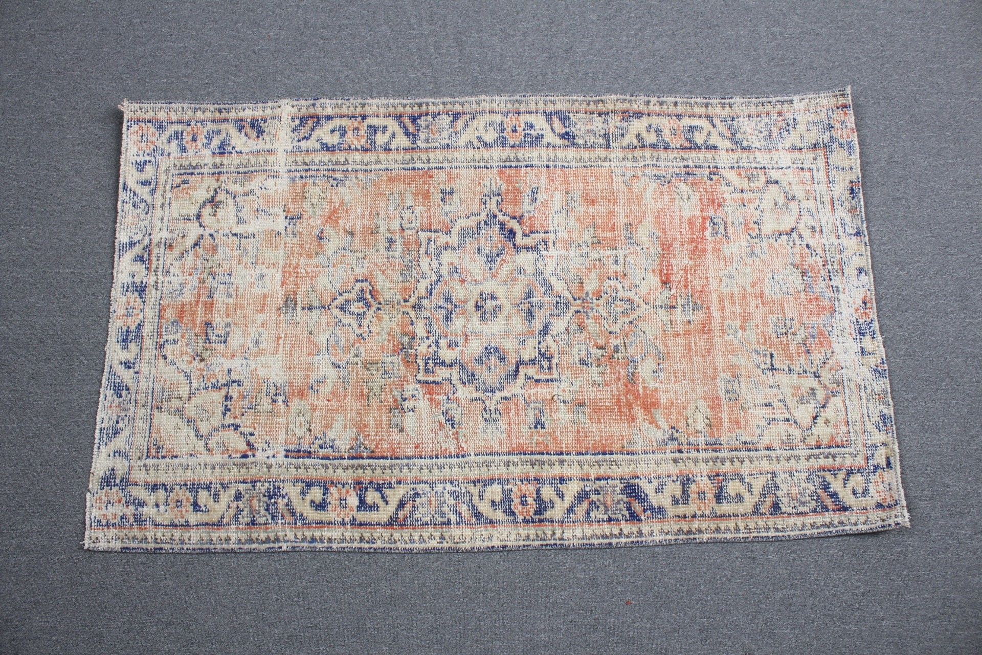 2.9x4.8 ft Küçük Halı, Mutfak Halısı, Turuncu Ev Dekor Halısı, Vintage Halılar, Türk Halıları, Pastel Halı, Yer Halıları, Araba Paspas Halıları, Yatak Odası Halısı