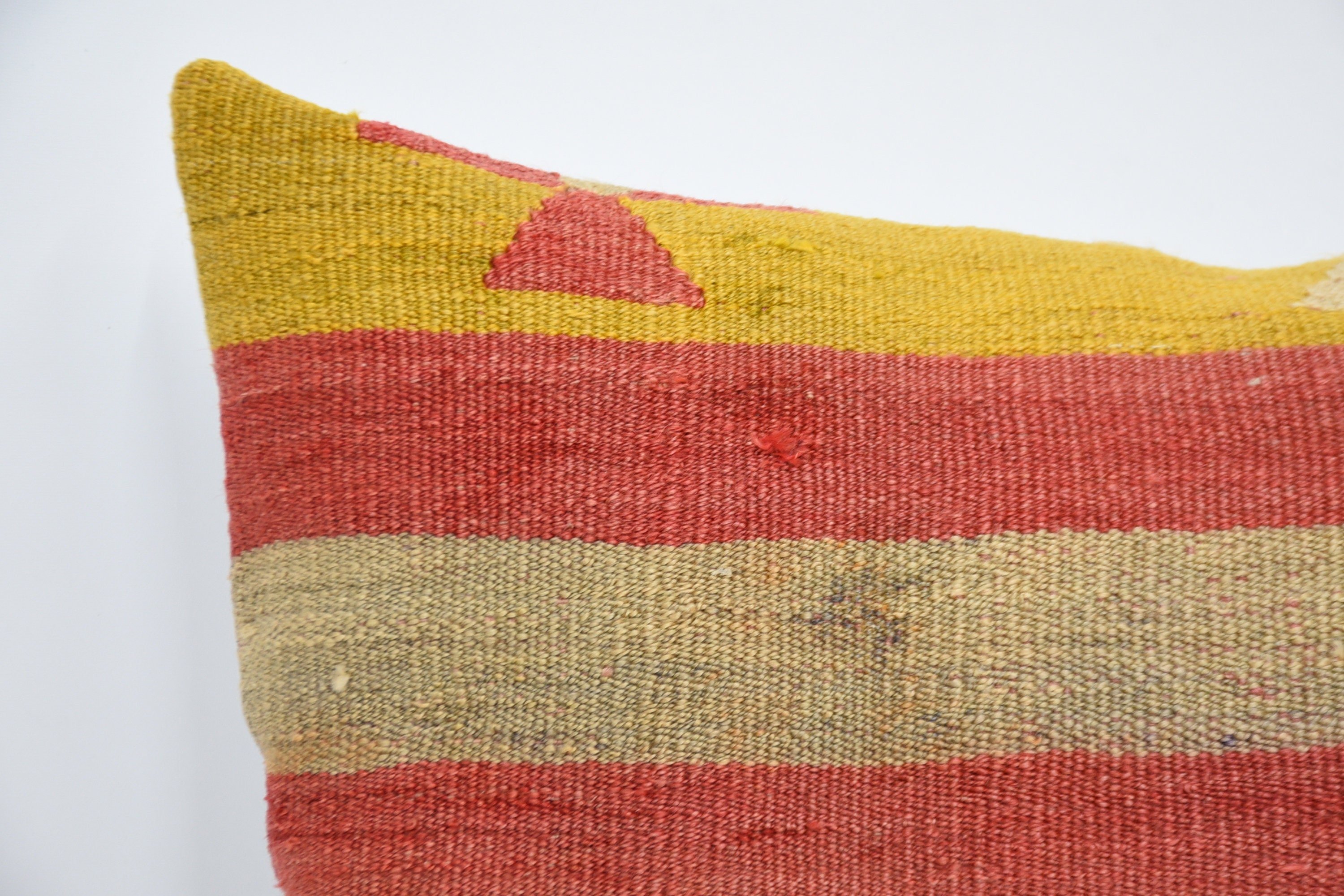 Aztec Pillow Cover, Pillow for Couch, 24"x24" Yellow Pillow Sham, Nomadic Cushion Case, Throw Kilim Pillow, Ethnical Kilim Rug Pillow