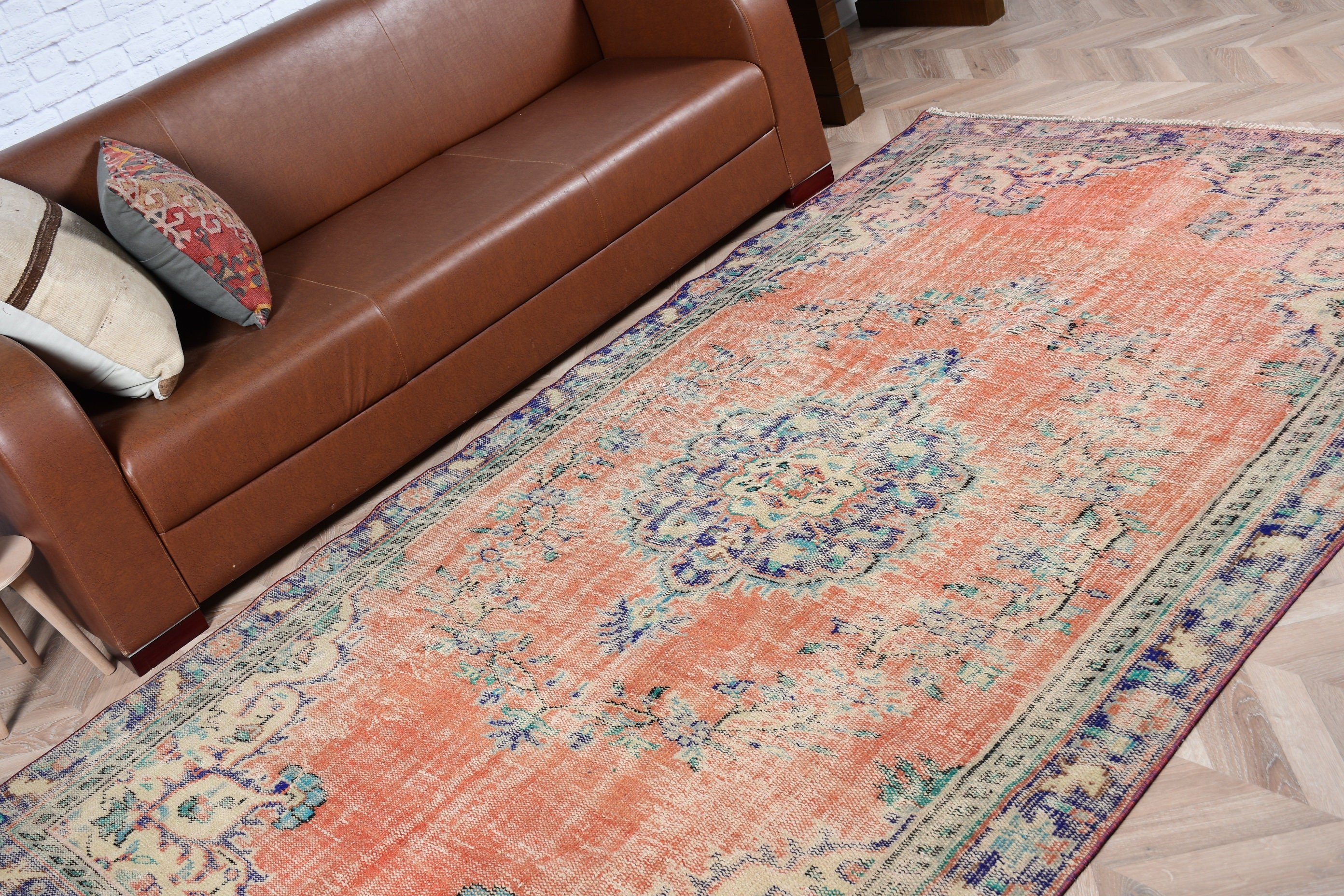 Oriental Rug, Floor Rug, 5.3x8.7 ft Large Rugs, Living Room Rug, Abstract Rugs, Salon Rugs, Orange Bedroom Rugs, Turkish Rug, Vintage Rug