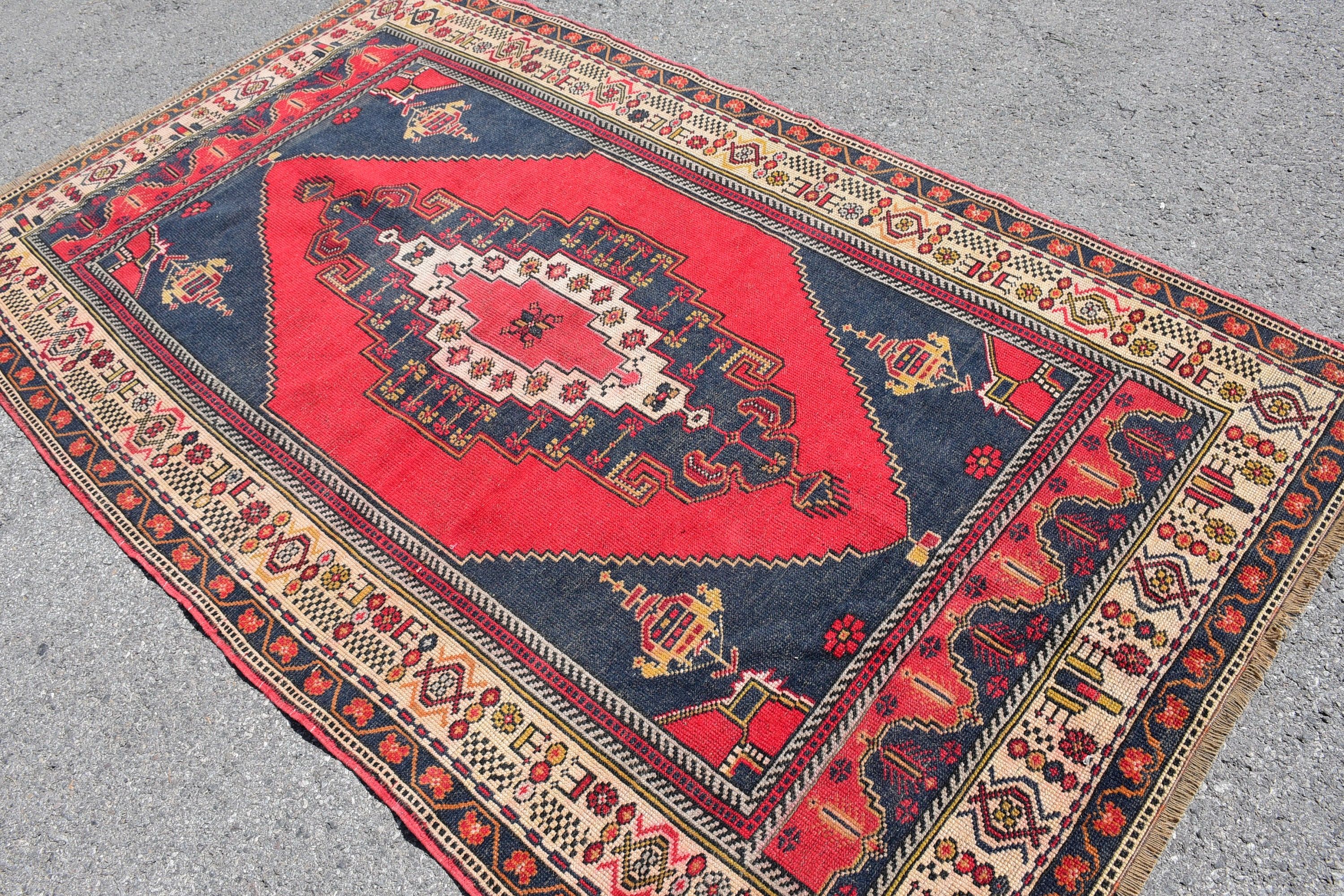 Vintage Rug, Kitchen Rug, 4.8x8.2 ft Area Rugs, Floor Rugs, Vintage Decor Rugs, Rugs for Dining Room, Turkish Rugs, Dining Room Rug