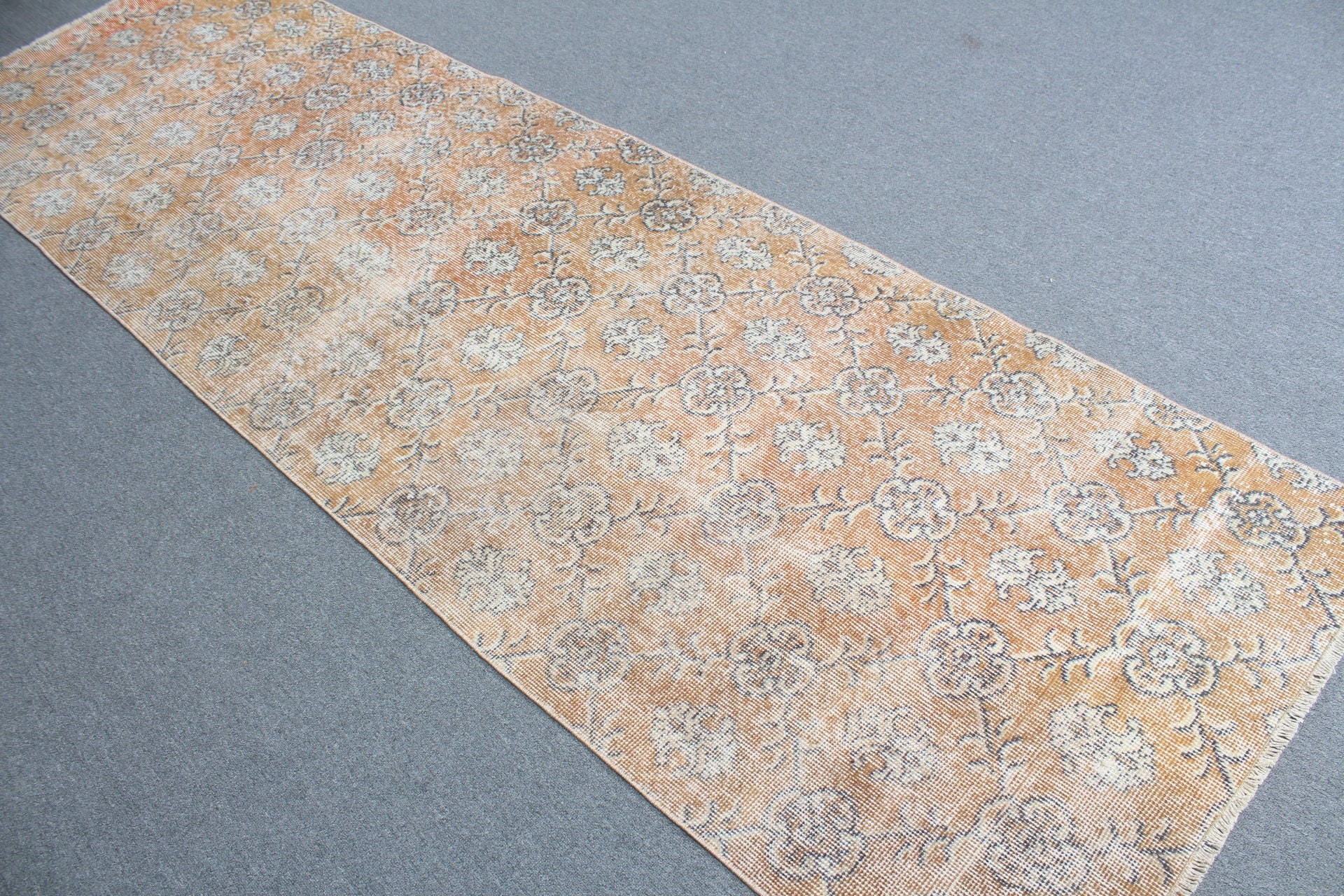 Türk Halısı, Vintage Halılar, Turuncu Ev Dekorasyonu Halısı, Mutfak Halısı, Yer Halısı, Antika Halı, Koridor Halısı, 3.2x10.4 ft Runner Halıları, Fas Halısı