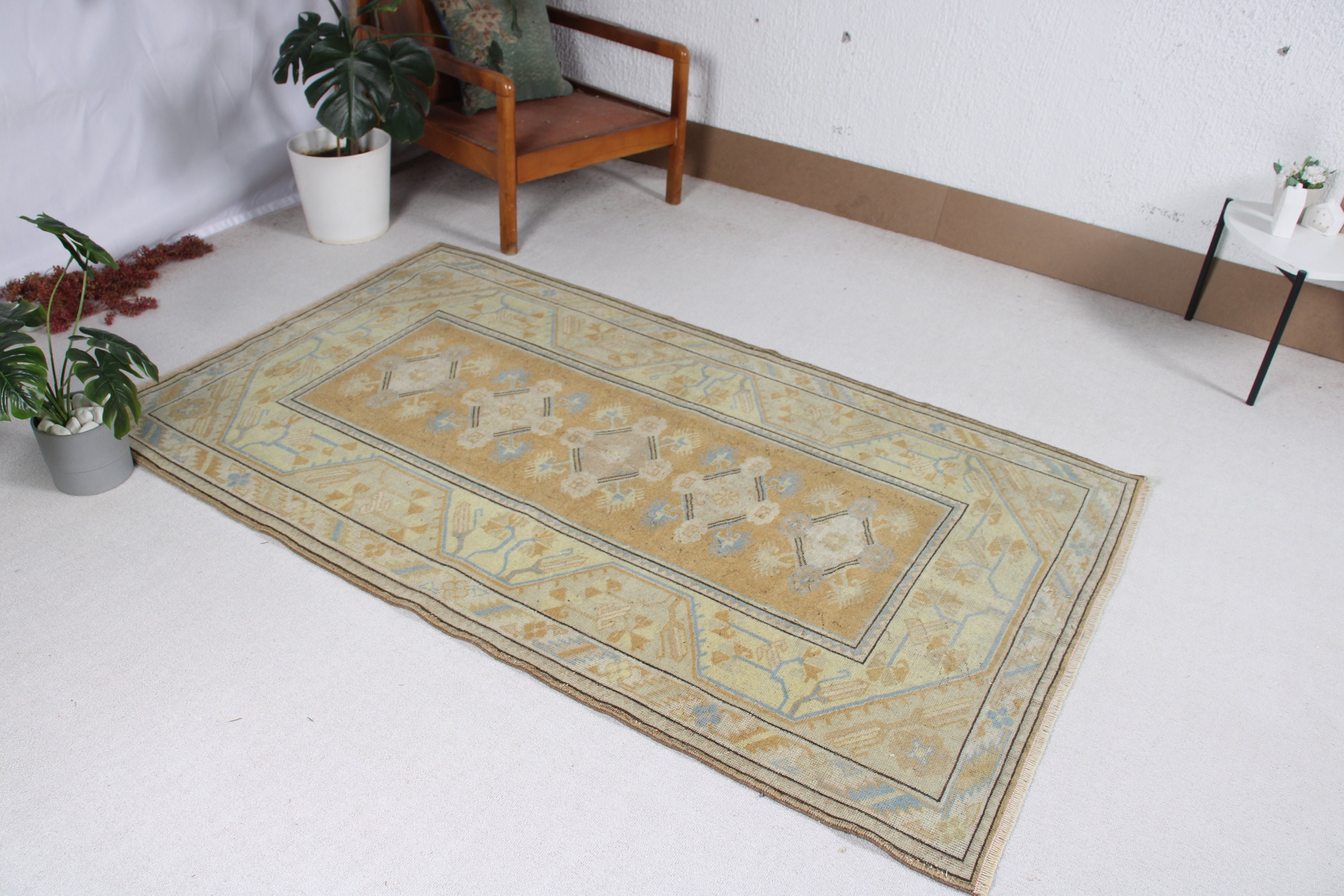 Rugs for Living Room, 3.8x6.4 ft Area Rug, Floor Rug, Turkish Rug, Wool Rugs, Bedroom Rugs, Antique Rug, Vintage Rugs, Green Oushak Rugs