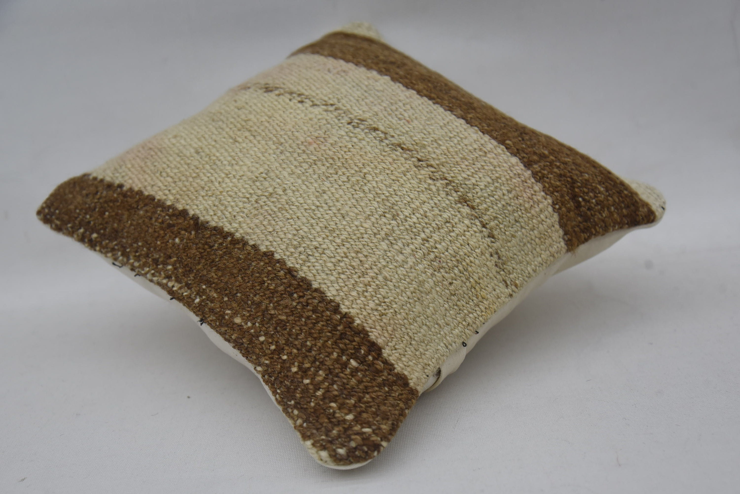 Home Decor Pillow, Vintage Kilim Throw Pillow, 12"x12" Beige Pillow Cover, Gift Pillow, Aesthetic Cushion, Tapestry Cushion