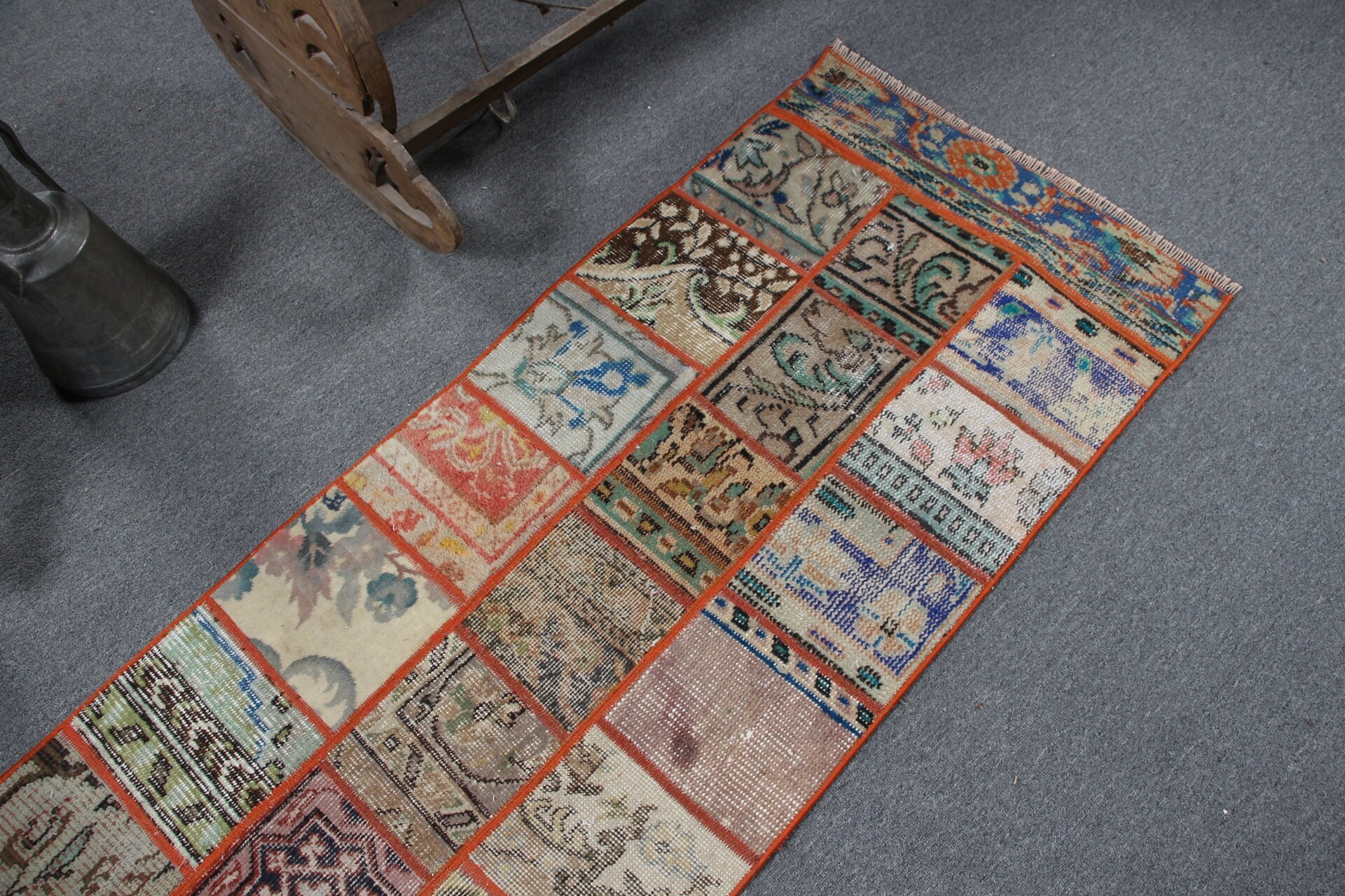 2.1x5.8 ft Runner Rug, Stair Rug, Turkish Rug, Hallway Rug, Bedroom Rug, Orange Anatolian Rug, Kitchen Rug, Pale Rugs, Vintage Rugs