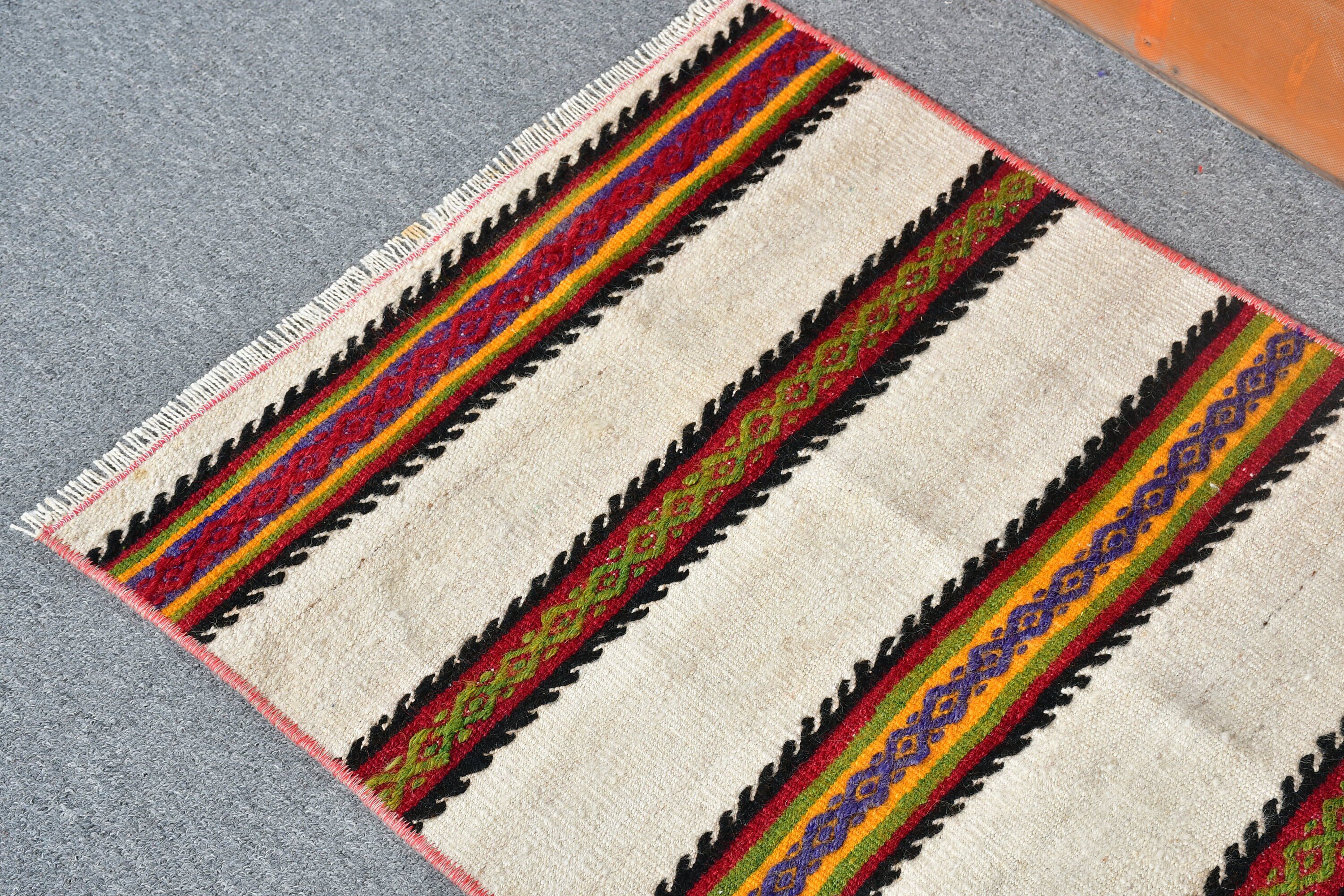 Beyaz Anadolu Halısı, Araba Paspası Halıları, Ev Dekorasyonu Halısı, Kilim, Yatak Odası Halısı, Mutfak Halısı, Vintage Halı, Türk Halısı, 1.7x2.5 ft Küçük Halılar