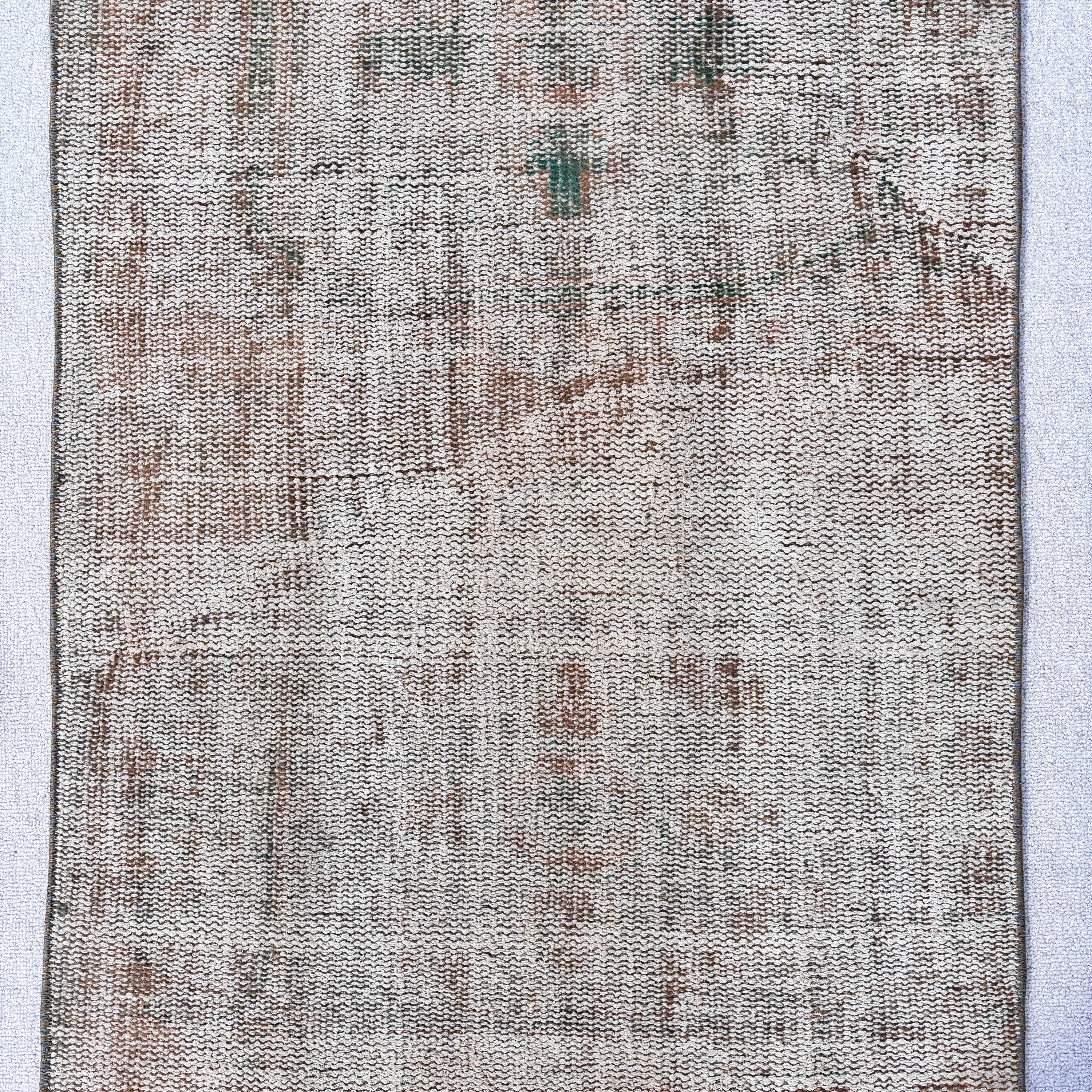 Beige Modern Rug, Aztec Rug, Wool Rug, Floor Rugs, Long Runner Rugs, 2.5x11.1 ft Runner Rug, Turkish Rugs, Rugs for Corridor, Vintage Rug