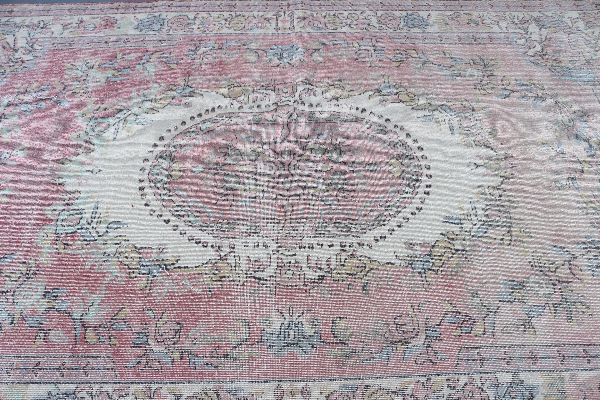 Oturma Odası Halısı, Türk Halıları, Soluk Halı, Fas Halısı, Vintage Halılar, Yemek Odası Halısı, 5.9x9.9 ft Büyük Halı, Bej Yün Halı, Ev Dekorasyonu Halıları