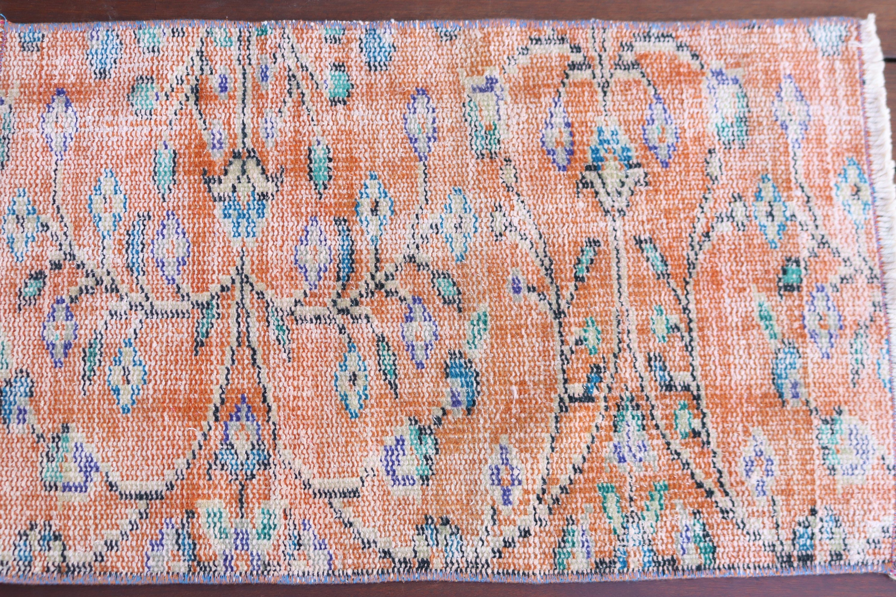 Luxury Rug, Orange Floor Rugs, Bath Rugs, Vintage Rugs, Small Boho Rugs, Boho Rug, Turkish Rug, Rugs for Car Mat, 1.5x2.3 ft Small Rugs