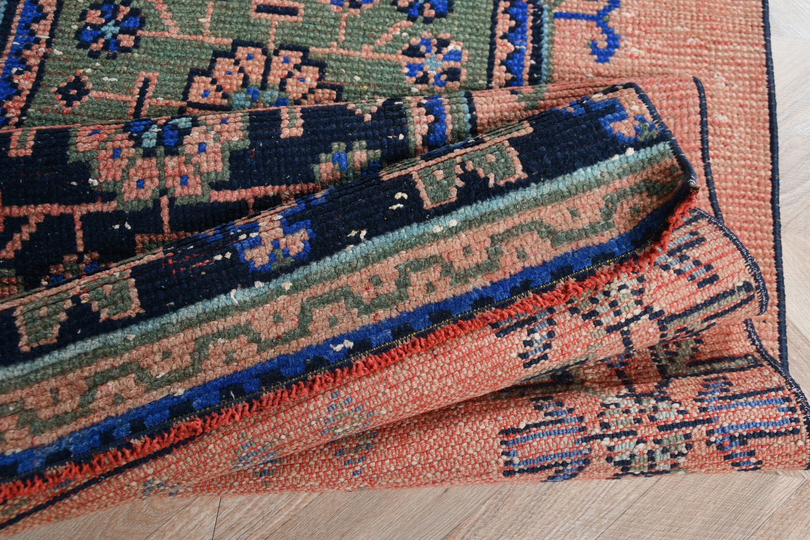 Stair Rug, Handmade Rugs, Moroccan Rug, Turkish Rug, Hallway Rug, Anatolian Rug, Vintage Rug, Orange  2.8x11.6 ft Runner Rugs