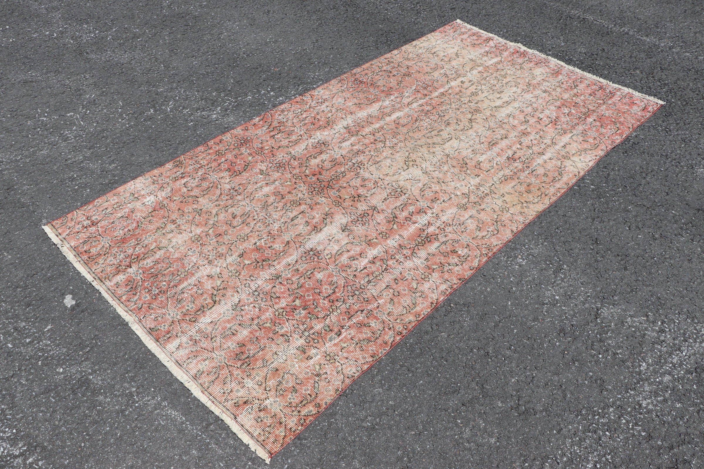 Antique Rug, Rugs for Bedroom, Vintage Rugs, Turkish Rugs, Orange Floor Rugs, Floor Rug, Kitchen Rugs, Bedroom Rug, 4x8 ft Area Rug