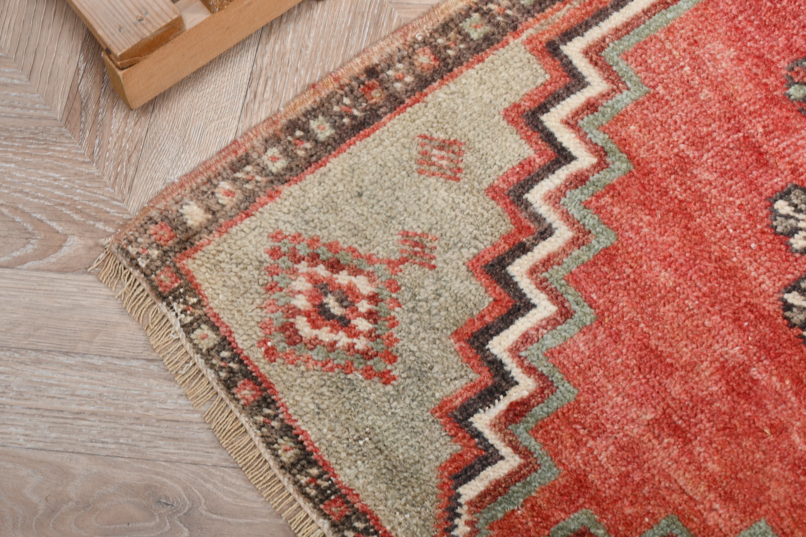 Bath Rug, Bedroom Rug, Moroccan Rug, Home Decor Rug, Vintage Rugs, Red  1.8x3.1 ft Small Rug, Rugs for Door Mat, Turkish Rugs