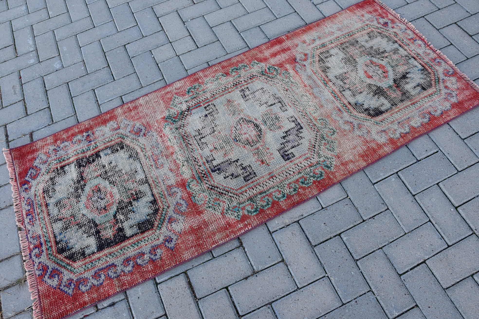 2.4x6 ft Runner Halı, Vintage Halı, Mutfak Halısı, Koridor Halısı, Türk Halısı, Retro Halı, Kabile Türk Halısı Halıları, Koridor Halıları, Oushak Halısı