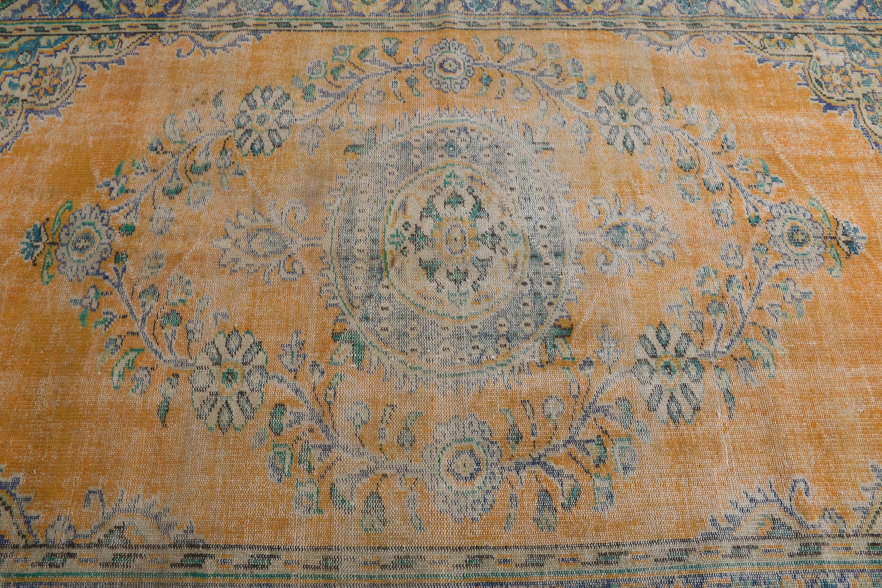 Turkish Rug, Moroccan Rug, Yellow Antique Rug, Anatolian Rugs, Dorm Rug, 5.2x8.5 ft Large Rug, Bedroom Rugs, Living Room Rug, Vintage Rug