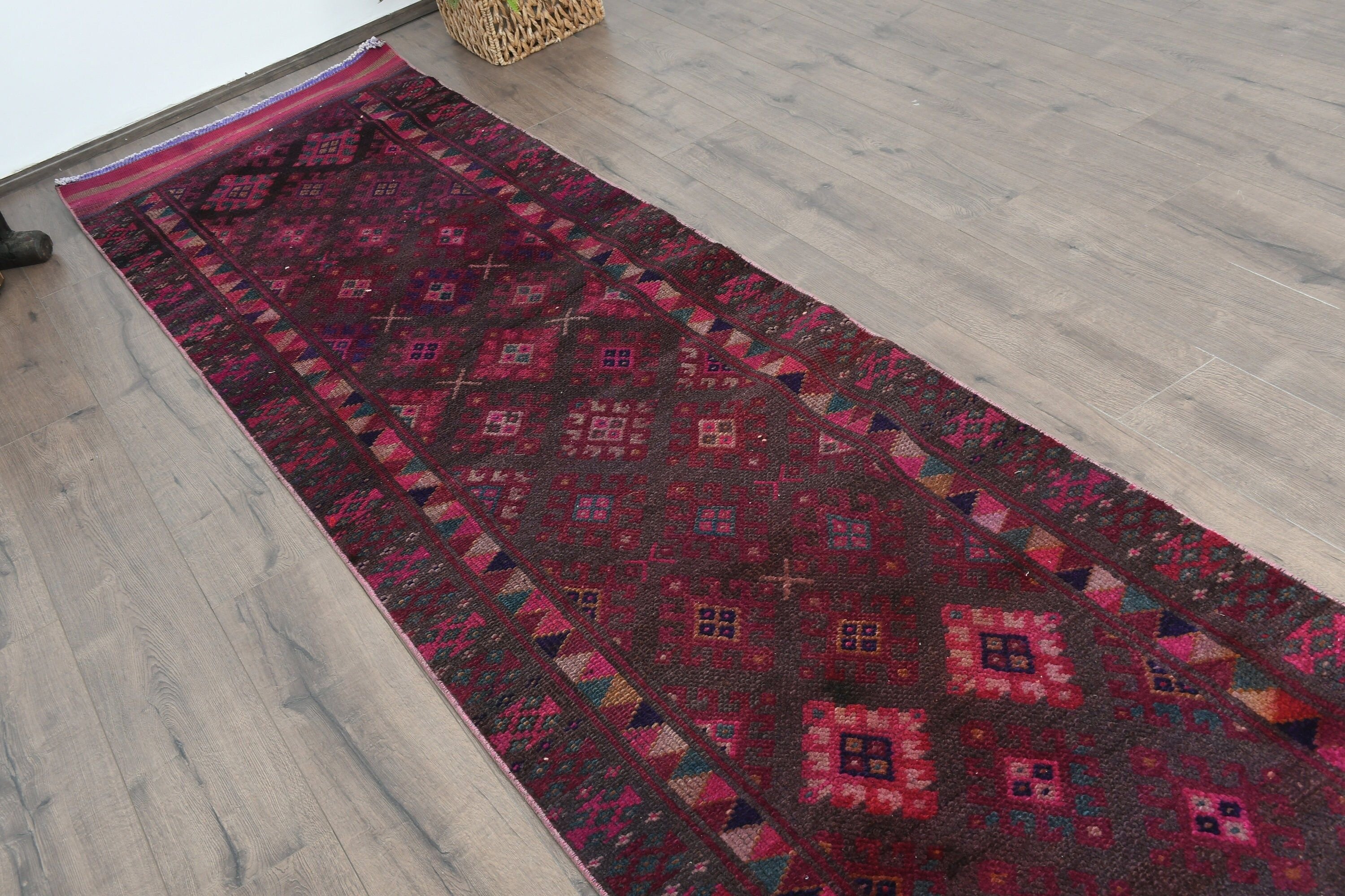 Yer Halısı, Vintage Halılar, Soluk Halılar, Türk Halısı, Mutfak Halıları, Merdiven Halısı, 2,8x11,5 ft Runner Halısı, Pembe Mutfak Halısı, Antika Halı