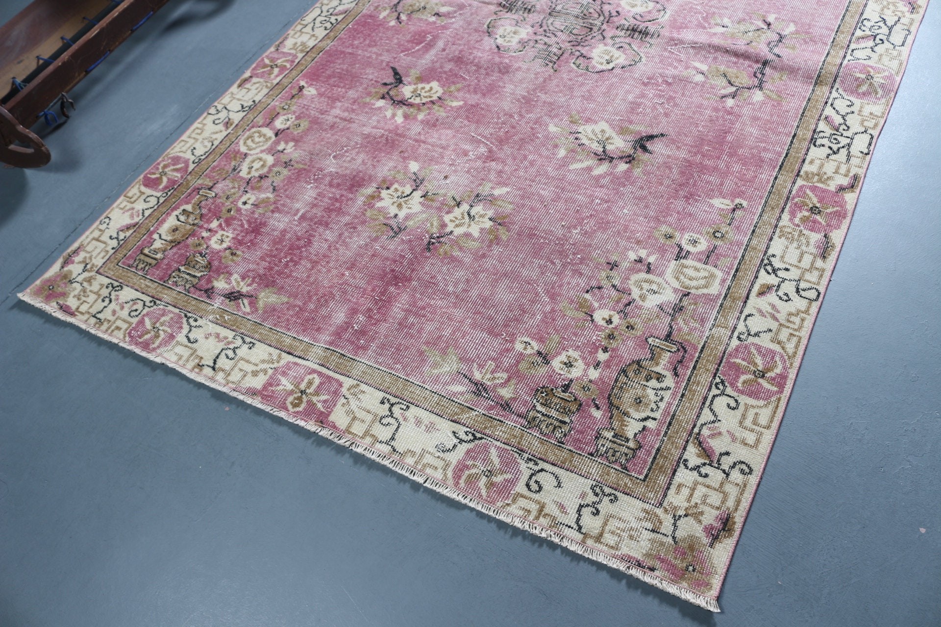 Salon Rug, Rugs for Dining Room, Pink Moroccan Rug, Boho Rugs, Antique Rugs, Vintage Rug, Turkish Rug, 5.3x8.6 ft Large Rug, Bedroom Rugs