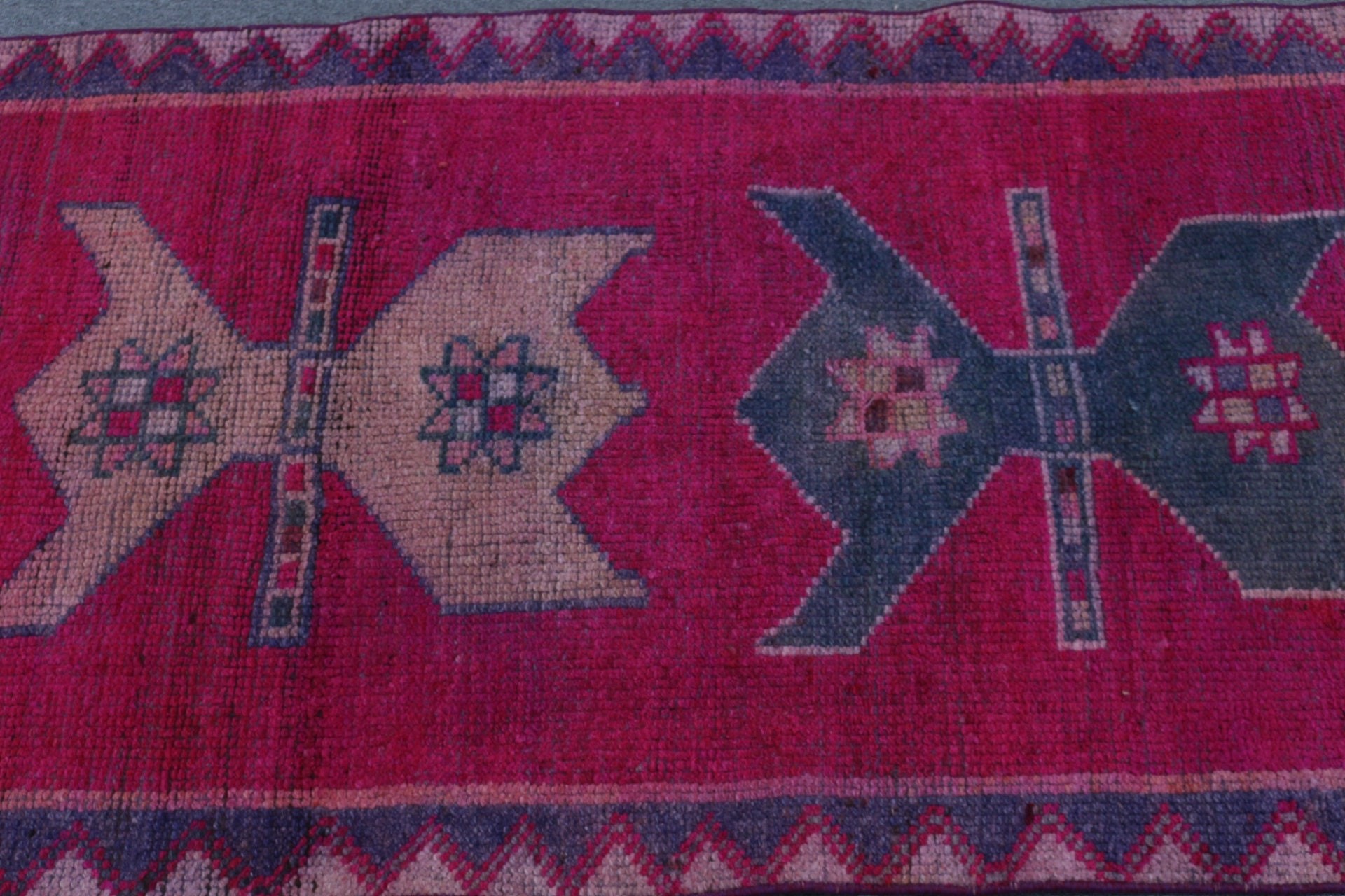 Vintage Rug, Pink Oriental Rug, Oushak Rugs, Turkish Rugs, Stair Rug, Rugs for Stair, Hallway Rug, 2.9x10 ft Runner Rug