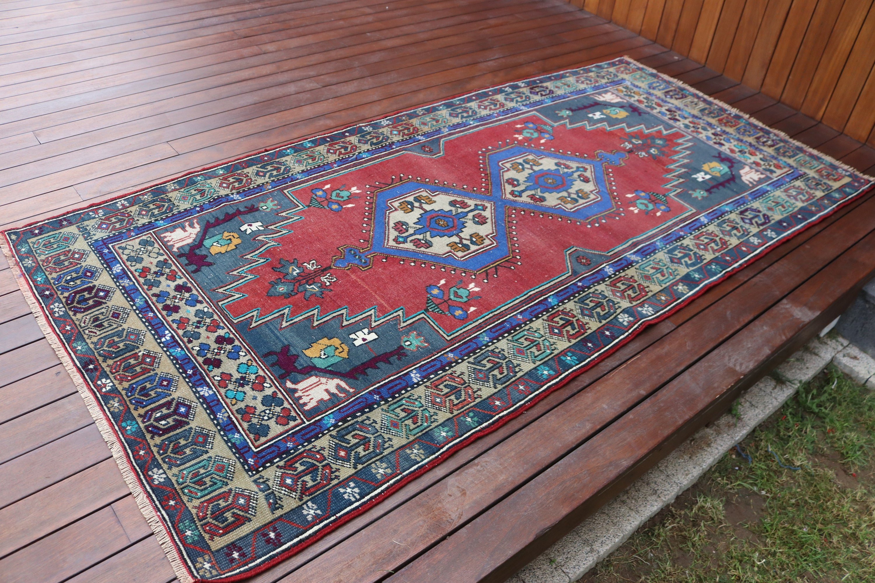 3.8x7.8 ft Area Rug, Red Moroccan Rug, Rugs for Nursery, Vintage Rug, Vintage Area Rugs, Nursery Rug, Modern Rug, Bedroom Rug, Turkish Rug