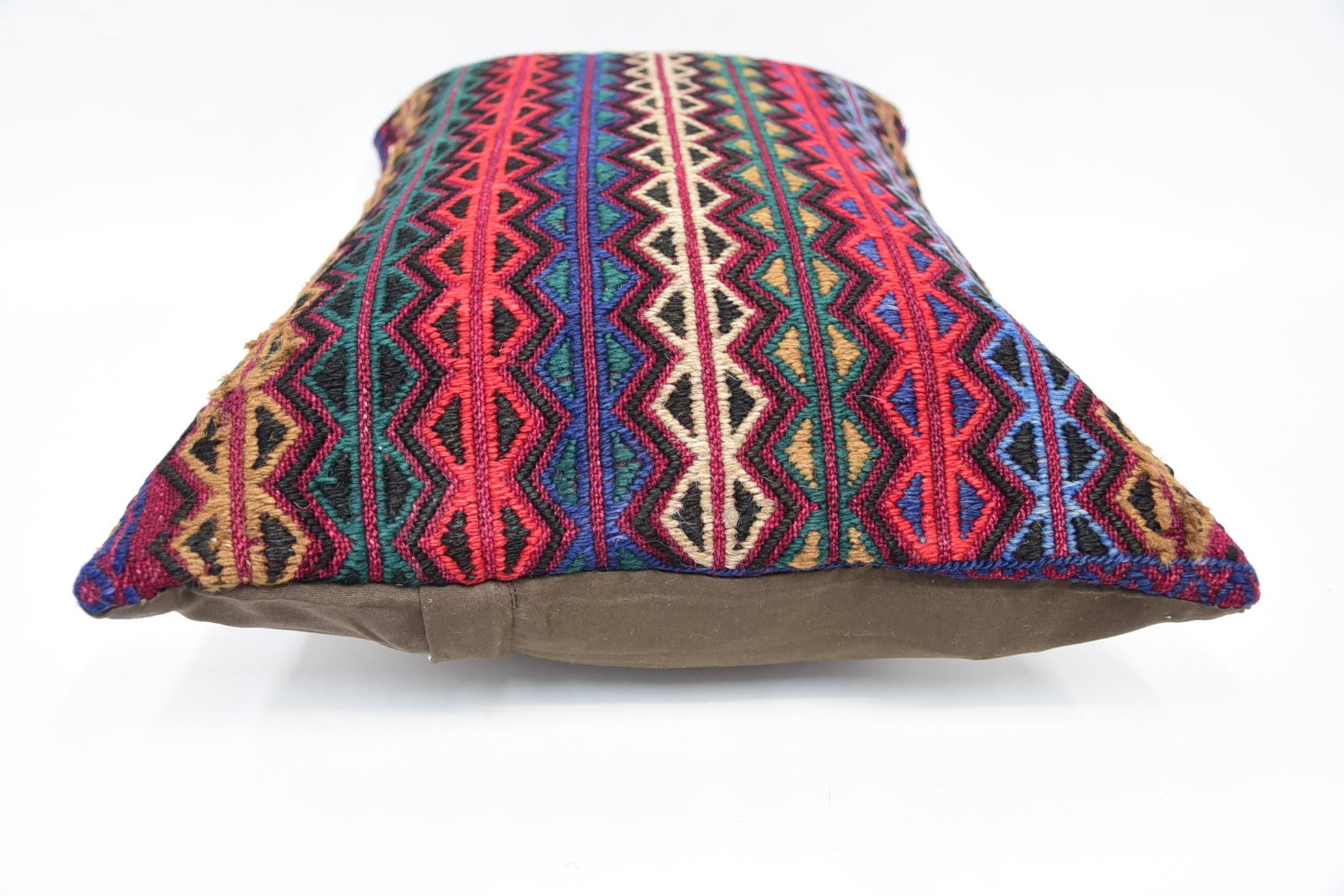 Boho Pillow Sham Cover, Bohemian Cushion Pillow, Home Decor Pillow, Vintage Kilim Throw Pillow, Christmas Pillow, 16"x24" Blue Pillow Case