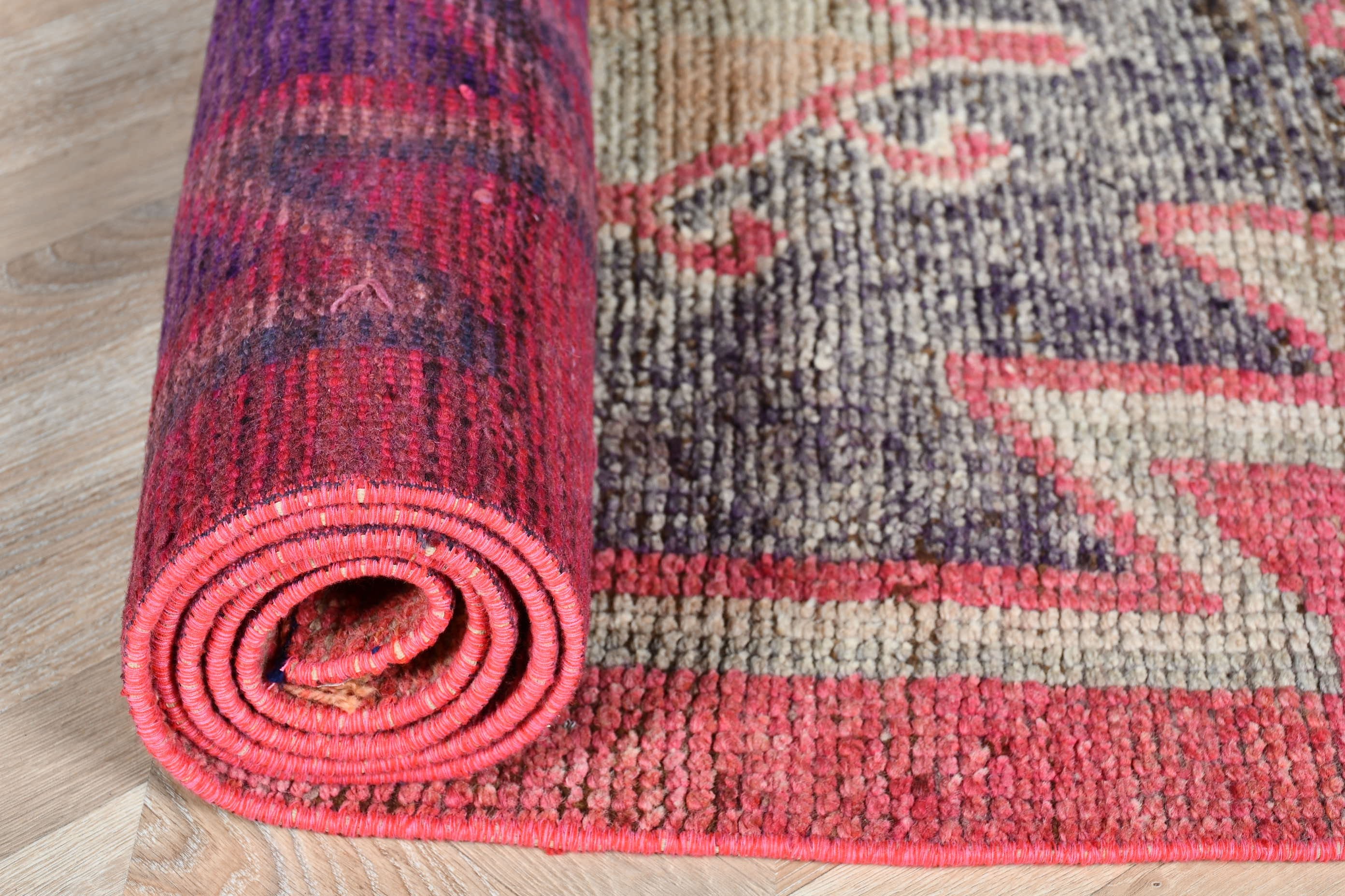 Pink Oushak Rug, Turkish Rug, Stair Rug, 3x10.5 ft Runner Rugs, Rugs for Stair, Vintage Rug, Cool Rugs, Moroccan Rug, Cute Rug, Hallway Rug