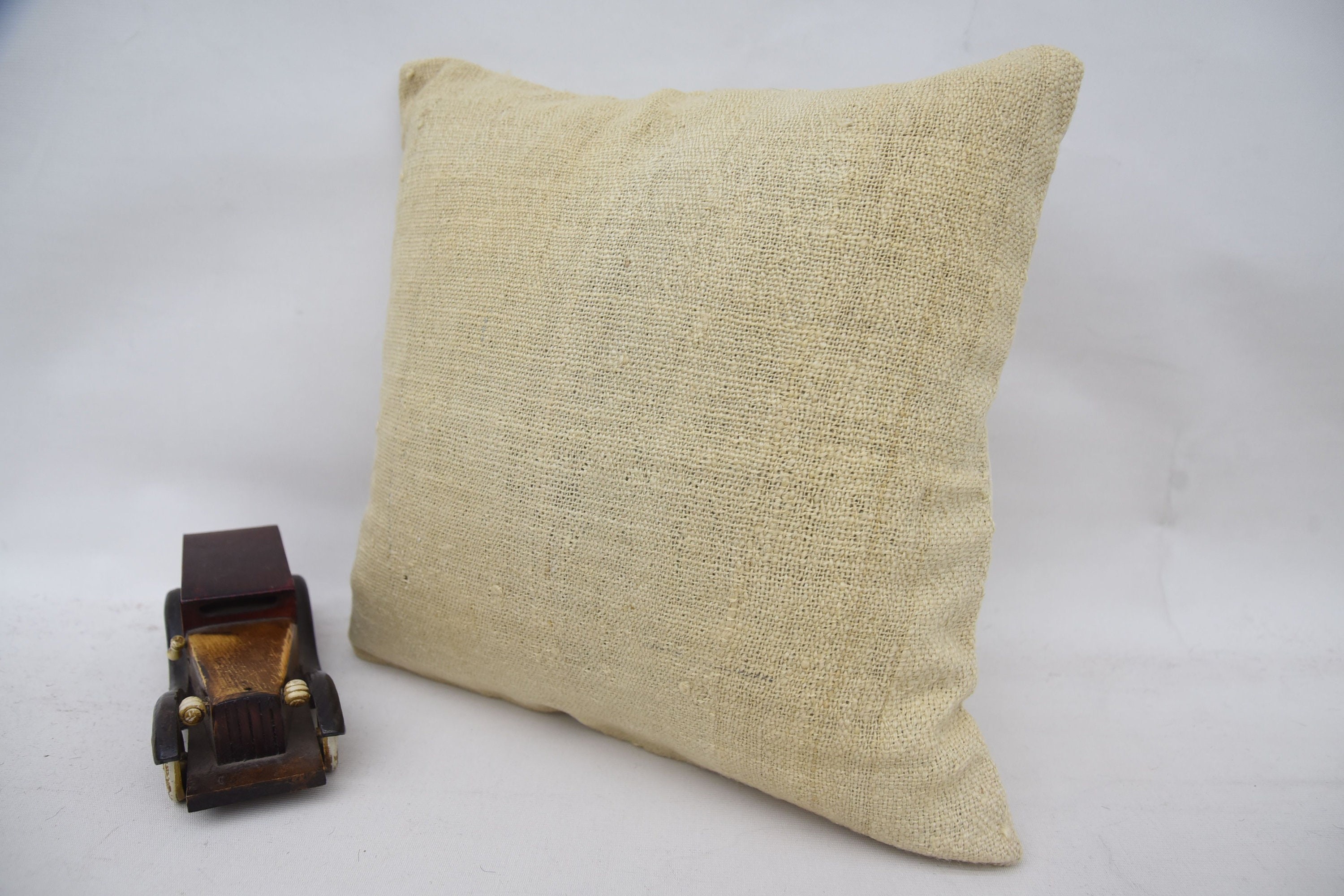 Ethnic Cushion Cover, Retro Cushion, Kilim Pillow Cover, 16"x16" Beige Cushion Cover, Kilim Pillow, Boho Pillow