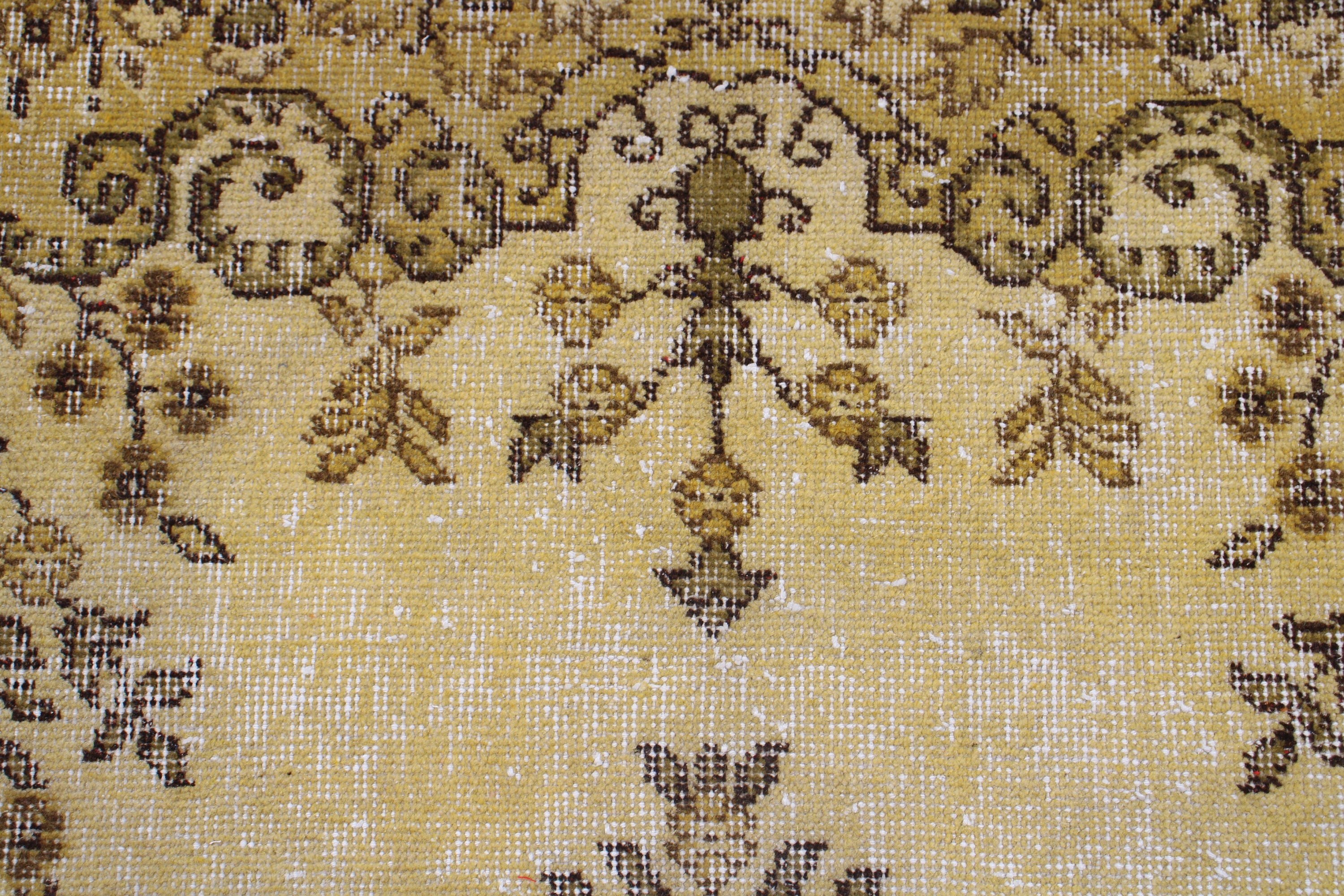 Neutral Rugs, Office Rug, Car Mat Rug, Yellow Neutral Rugs, 1.6x3.6 ft Small Rug, Small Boho Rugs, Cool Rug, Turkish Rug, Vintage Rugs