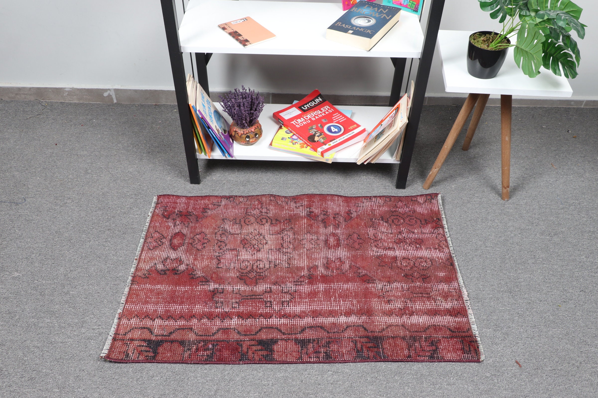 Purple  2x3 ft Small Rug, Dorm Rug, Entry Rugs, Bathroom Rug, Vintage Rugs, Cool Rug, Wool Rug, Turkish Rug, Rugs for Nursery