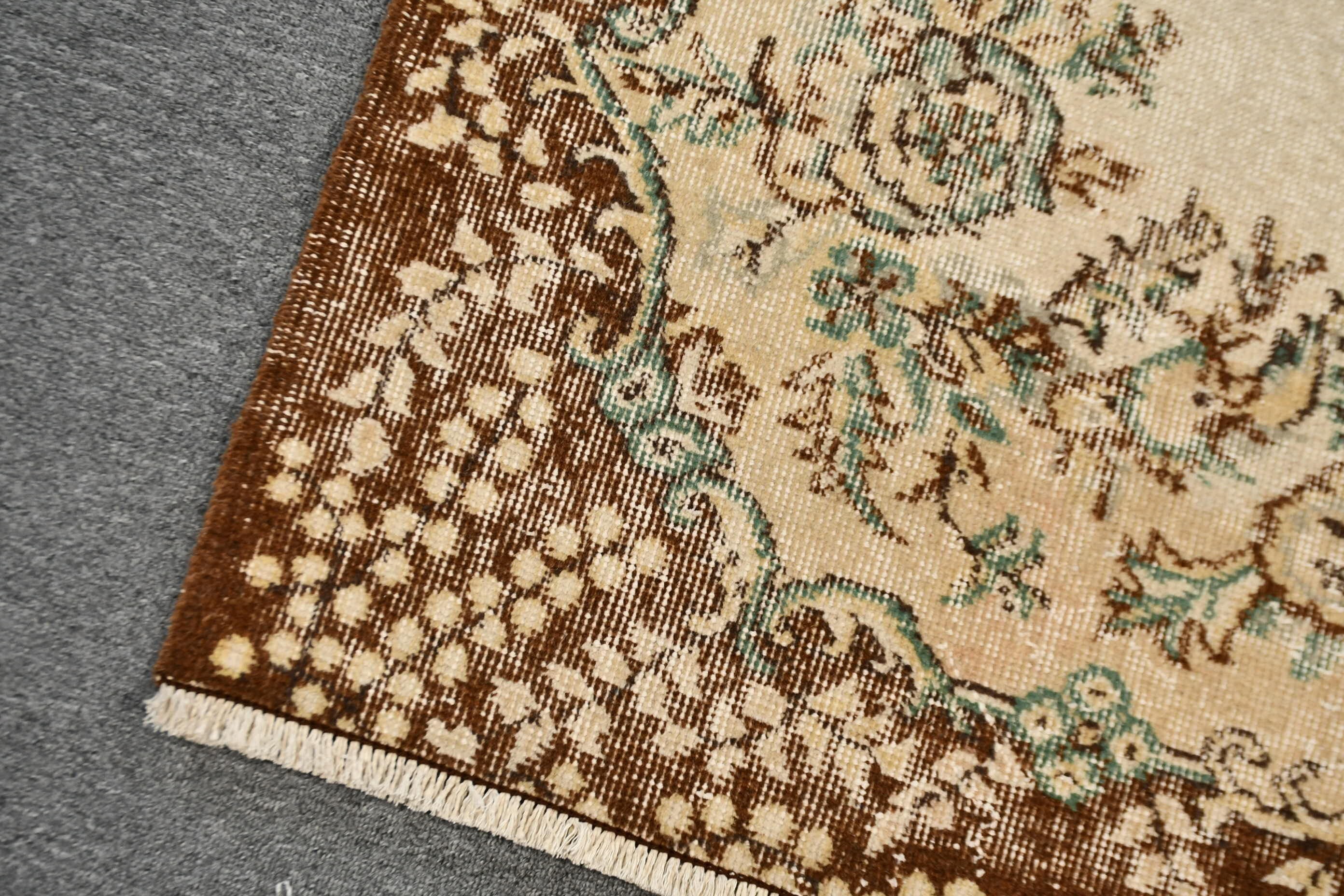 Dining Room Rug, Vintage Rugs, Rugs for Bedroom, Beige Wool Rug, Antique Rug, Floor Rug, 3.8x6.9 ft Area Rug, Turkish Rug, Oriental Rug