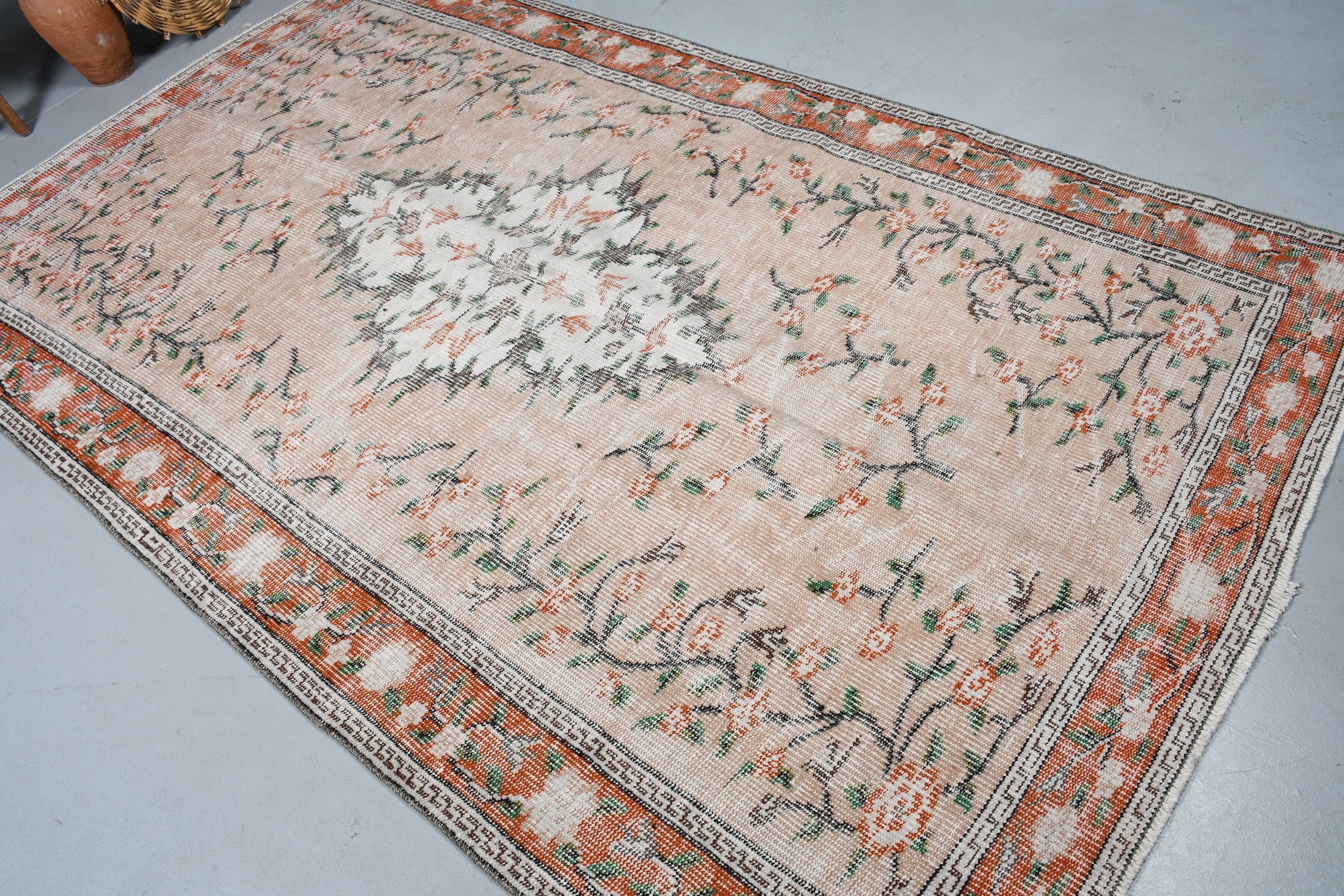 Beige Floor Rug, 5.3x8.7 ft Large Rug, Vintage Rug, Art Rug, Home Decor Rug, Turkish Rug, Living Room Rug, Antique Rug, Dining Room Rug