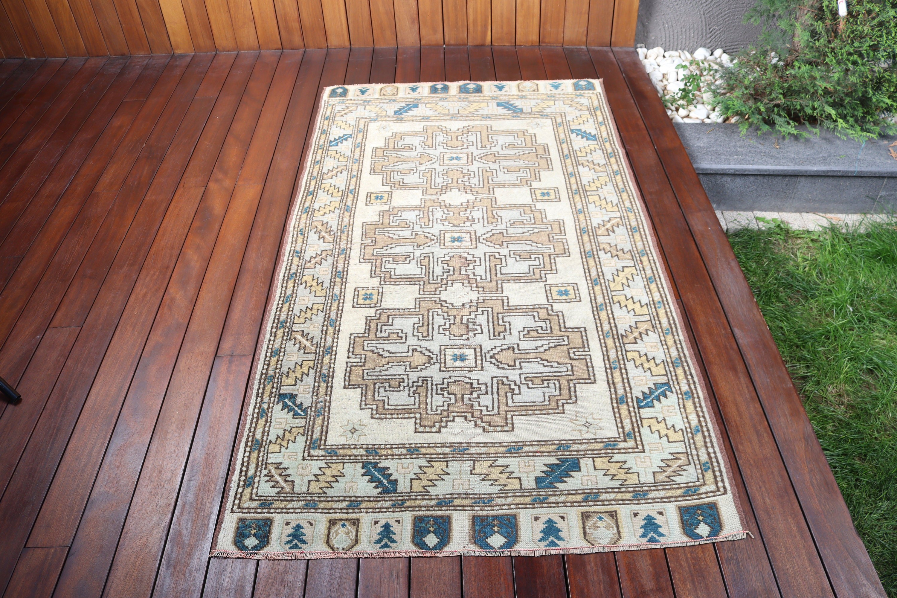 Lüks Halı, 3,3x6 ft Aksan Halıları, Giriş Halıları, Bej Açıklama Halısı, Çocuk Odası Halıları, Aksan Halıları, Yatak Odası Halısı, Vintage Halı, Türk Halıları