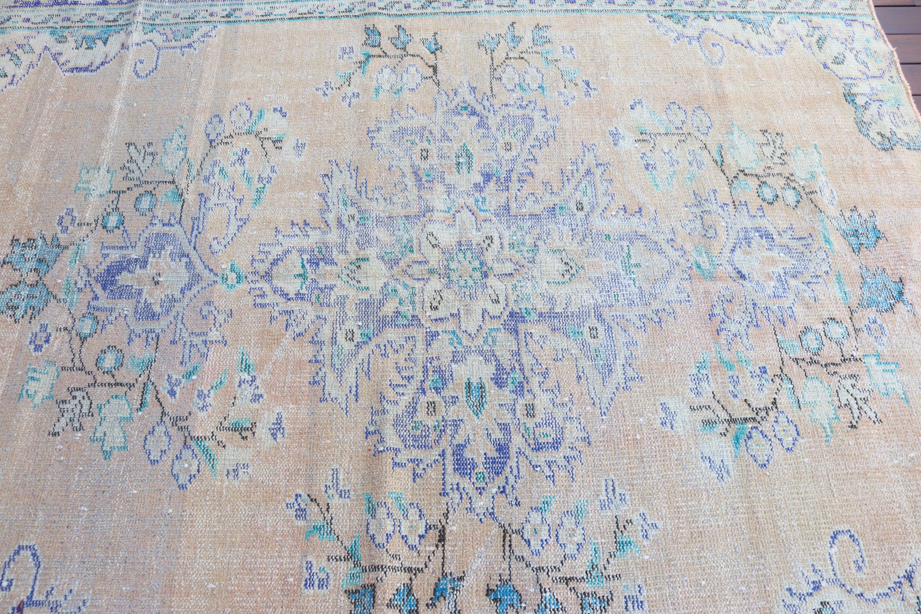 Büyük Oushak Halı, Modern Halılar, Yatak Odası Halıları, 6,2x6,9 ft Büyük Halılar, Anadolu Halısı, Turuncu Oryantal Halılar, Vintage Halılar, Türk Halısı