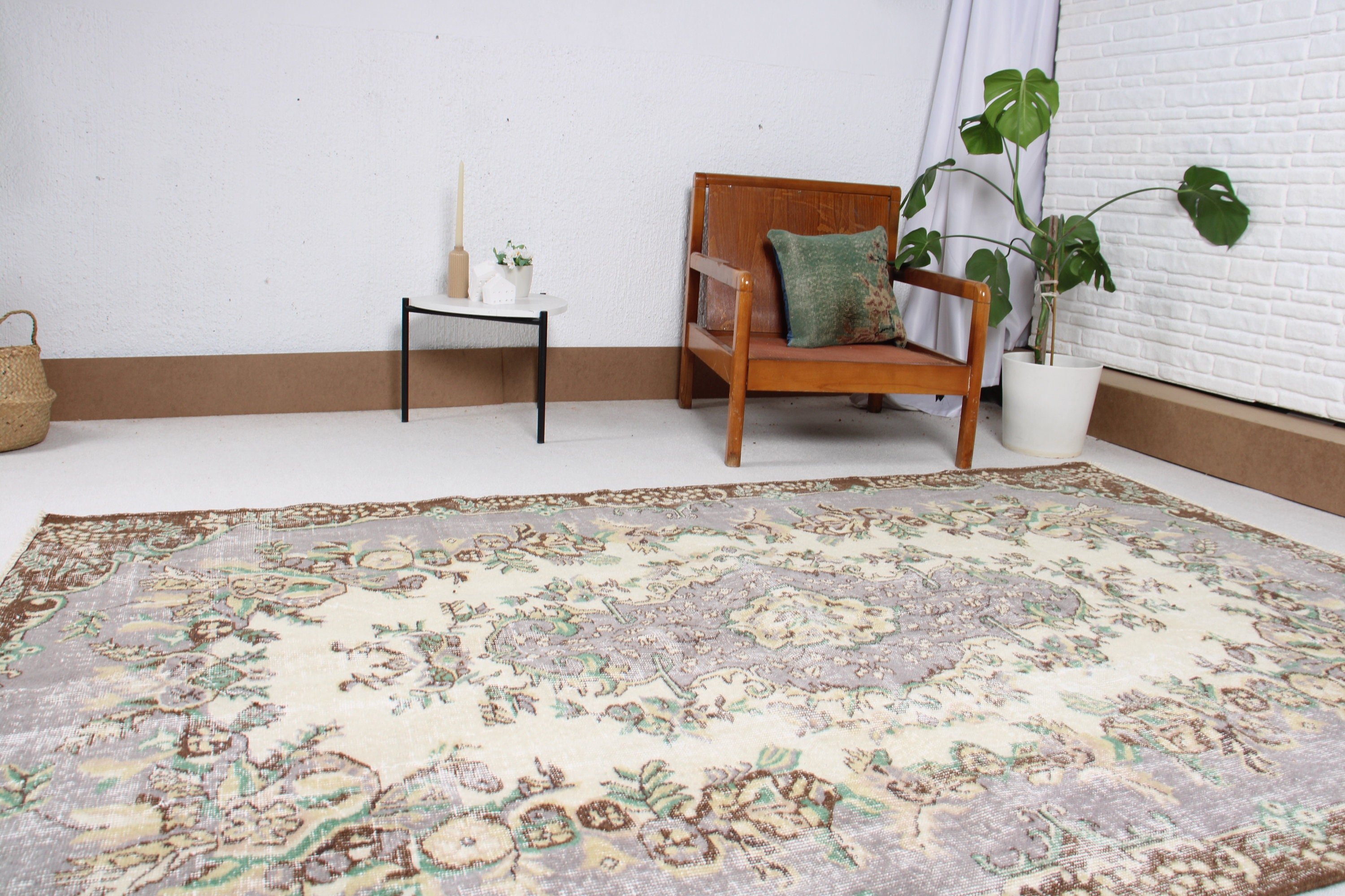 Büyük Boho Halılar, Havalı Halı, Türk Halıları, Vintage Halı, Mor El Dokuma Halı, Etnik Halılar, 5,4x8,4 ft Büyük Halılar, Büyük Vintage Halı, Boho Halı