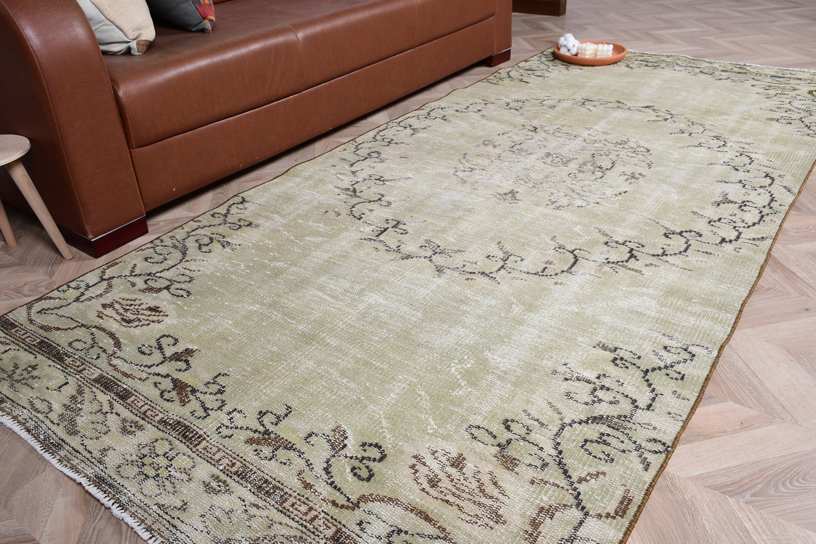 Antique Rug, Kitchen Rug, Vintage Rug, 4x9.1 ft Area Rugs, Living Room Rug, Green Anatolian Rug, Outdoor Rug, Turkish Rug, Anatolian Rugs