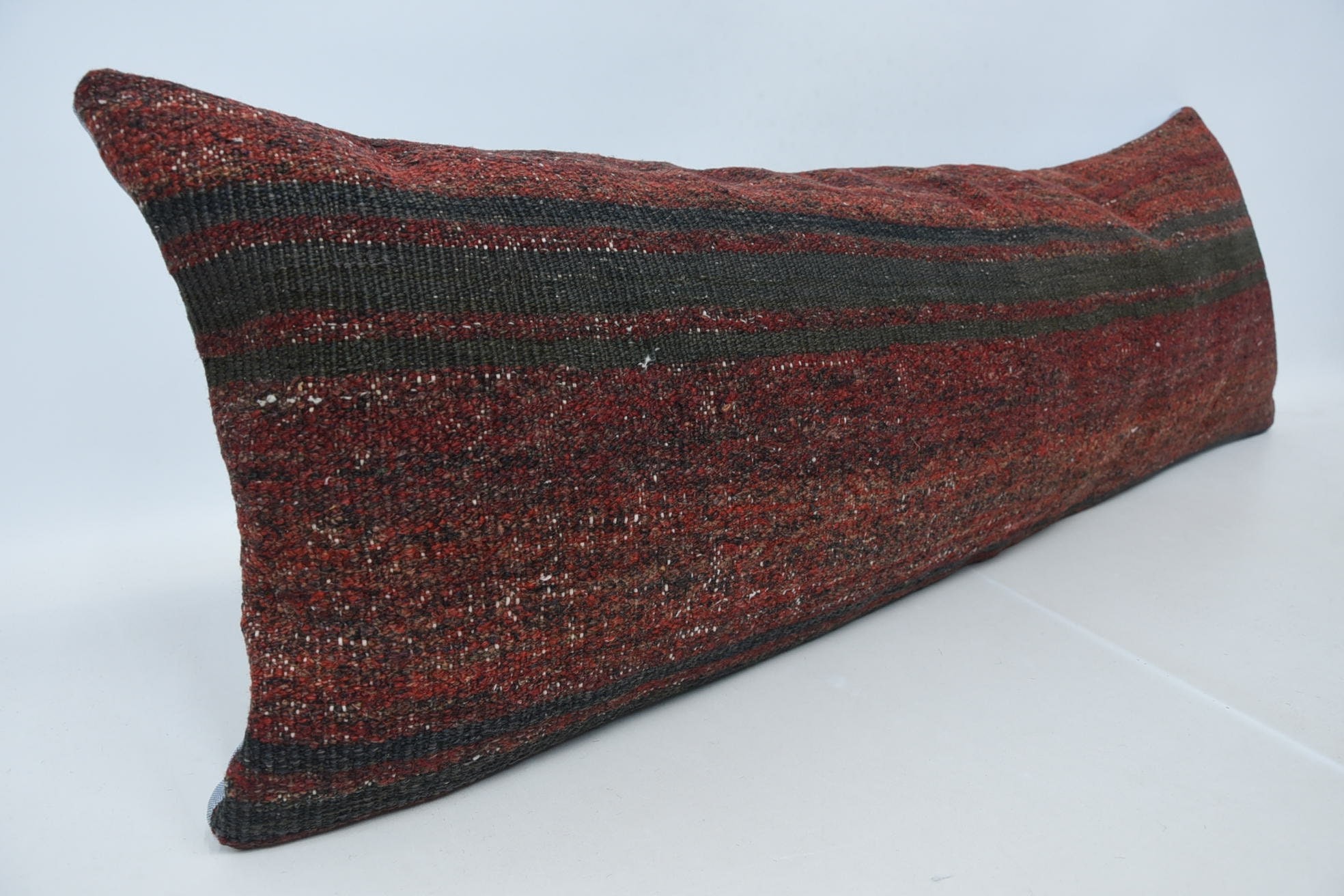 Bolster Throw Cushion Cover, Kilim Pillow, 16"x48" Brown Pillow, Boho Pillow, Square Throw Pillow Sham, Kilim Pillow Cover