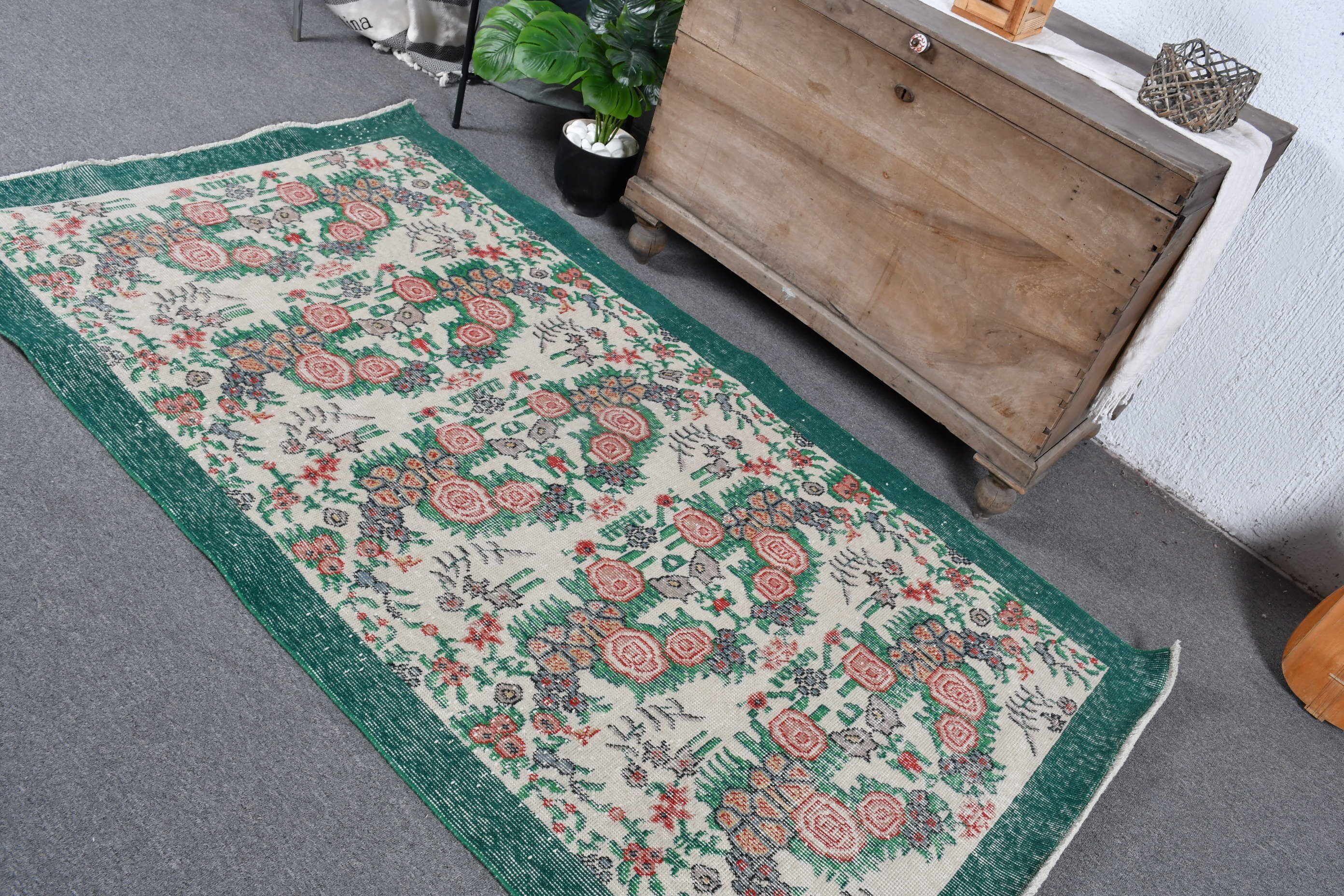Kitchen Rugs, Beige Anatolian Rug, Bedroom Rug, Turkish Rugs, Vintage Rug, Rugs for Dining Room, 3.8x6.8 ft Area Rug, Home Decor Rug
